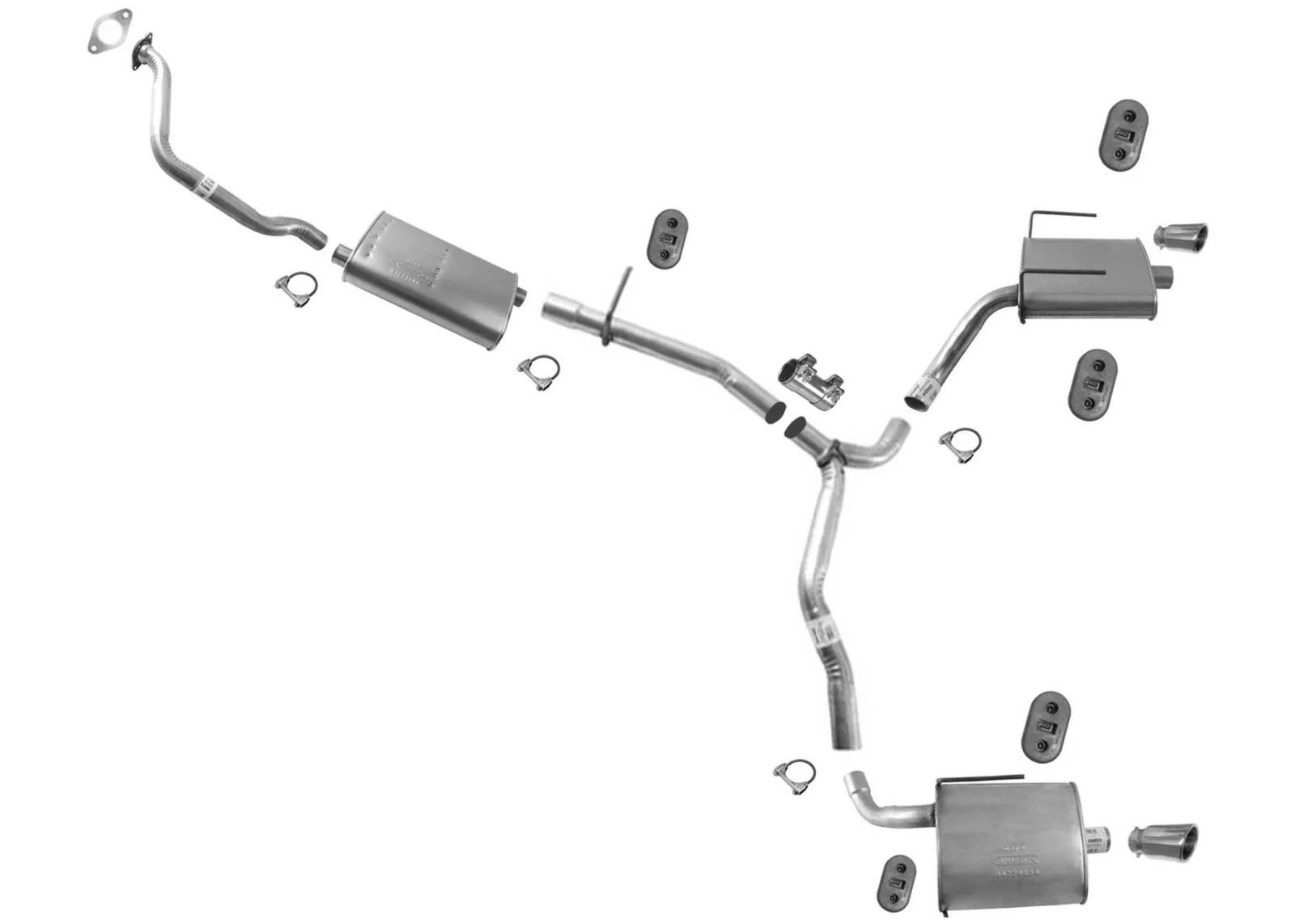 Exhaust System Fits GMC Acadia & Buick Enclave 2009-2017 3.6L With Chrome Tip