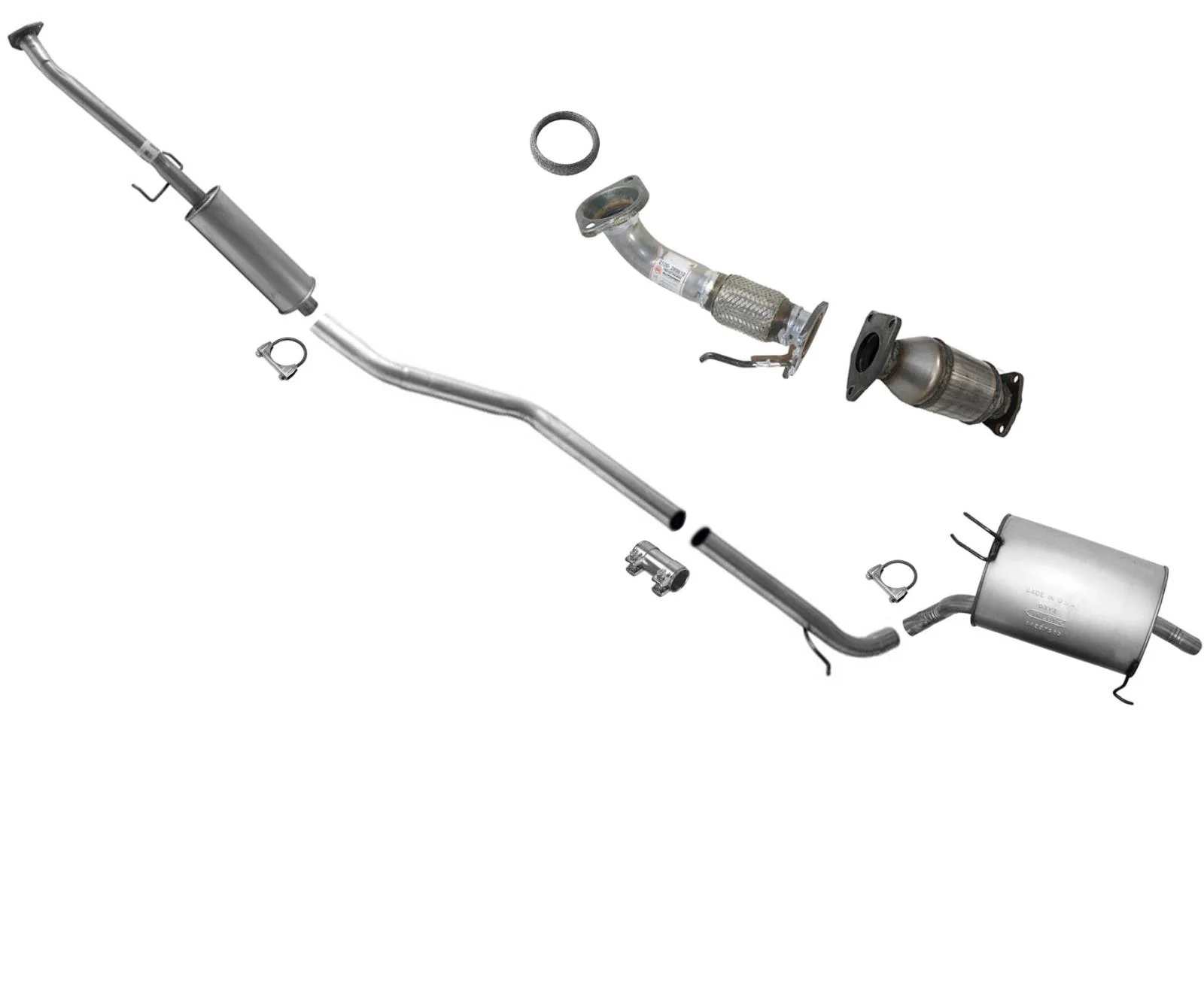 Rear Converter & Muffler Exhaust System For Honda Accord Sedan 2008-2012 2.4L