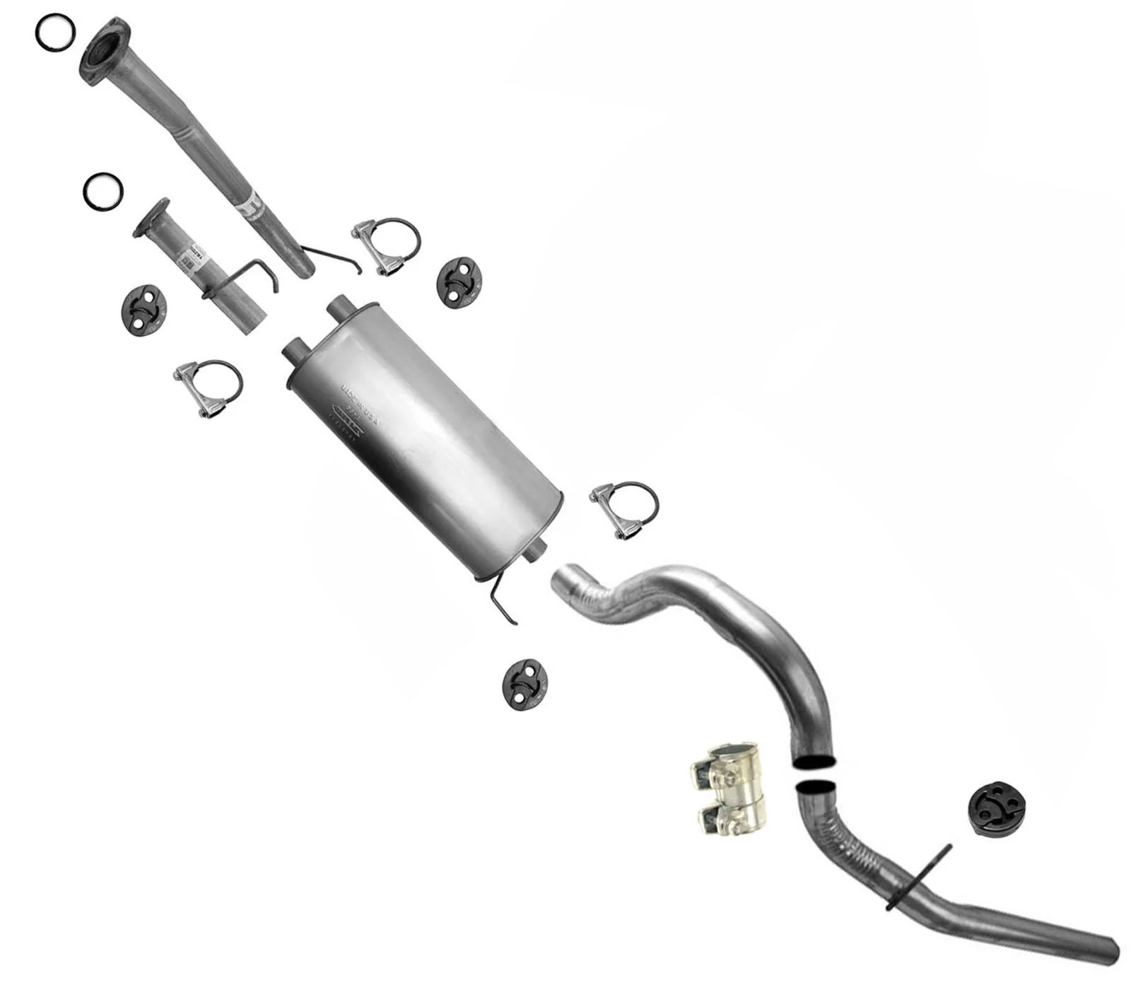 Exhaust System Muffler Tail Pipe For Toyota Tundra 5.7L 10-2017 145.7" Wheelbase