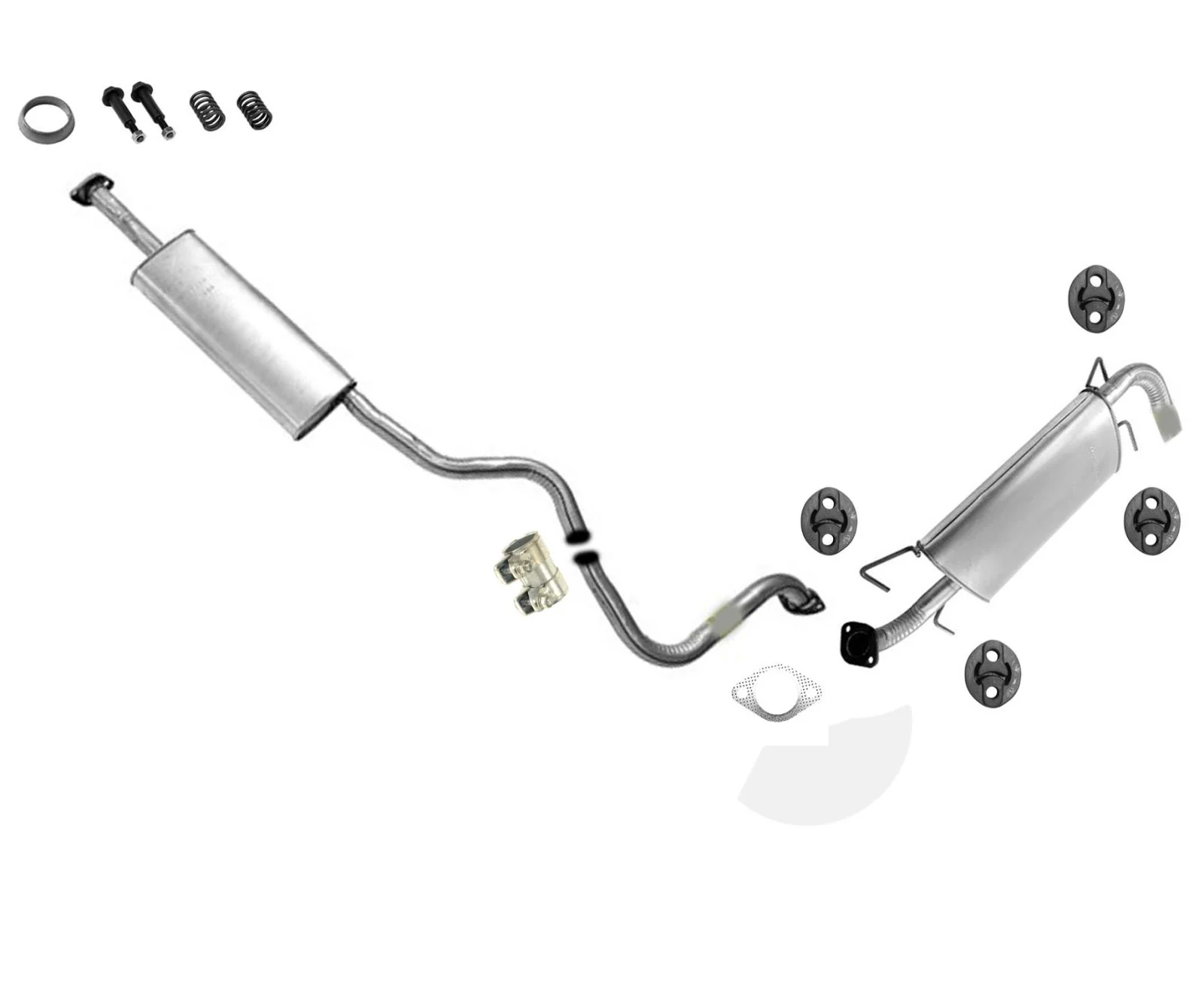 Exhaust System Res Pipe Muffler for 08-11 Subaru Impreza 2.5 Natural Hatchback