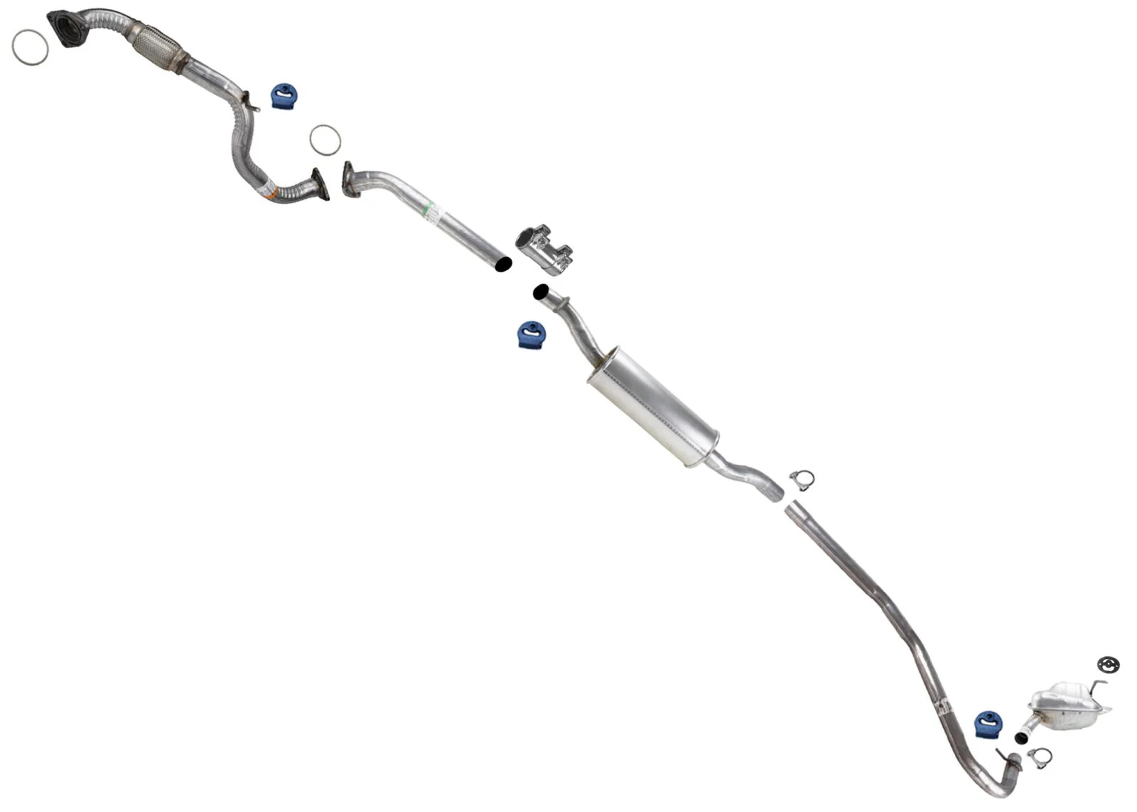 Extension Pipe Resonator Muffler Exhaust System For Honda Civic Coupe 16-21 2.0L