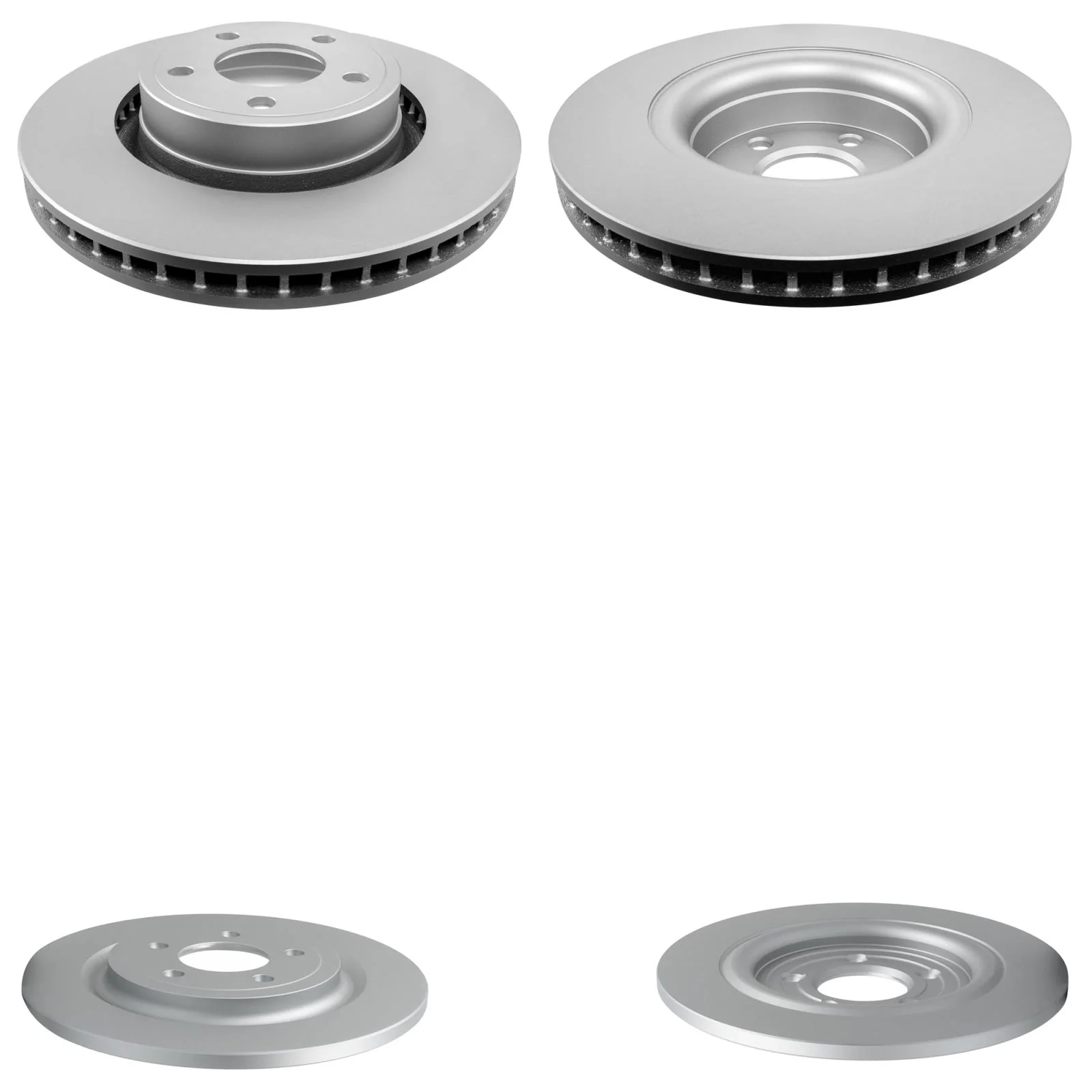 F&R Coated Brake Disc Rotors Brake Pad Set for Ford Mustang EcoBoost 2024 2025 - Image 2