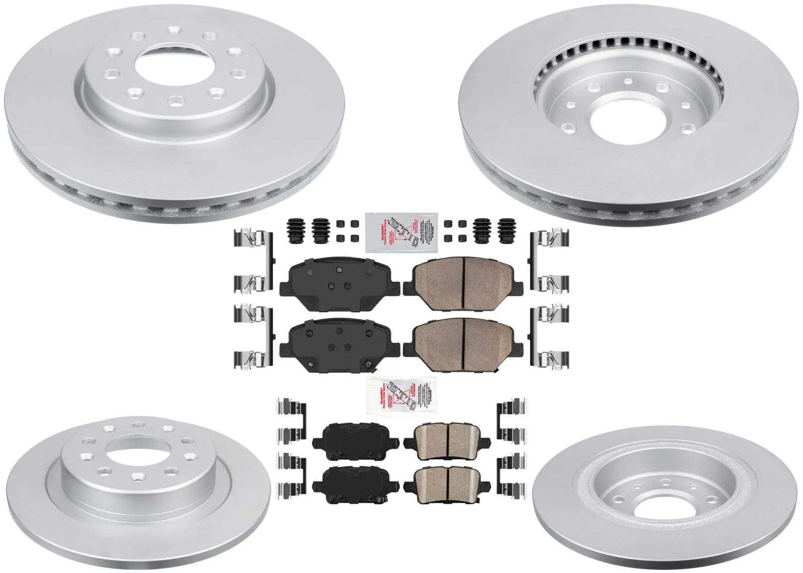 F & R Coated Brake Rotors & Pads for Buick Regal TourX 18-20 321mm Front Rotors