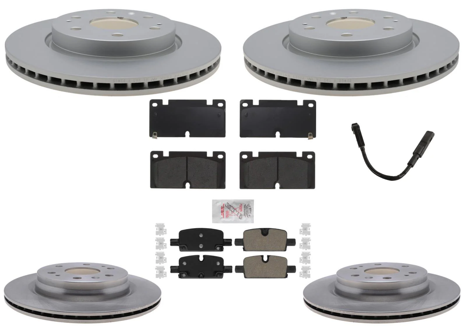 F&R Coated Disc Brake Rotors Brake Pads for Chevrolet Colorado 2023 2024 2025