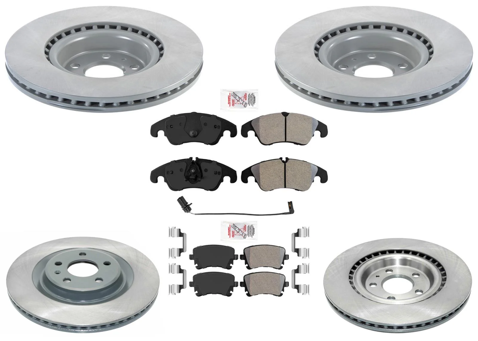 F&R Coated Front Disc Brake Rotors Pads For Audi S4 2012-2016 with 345MM Rotors