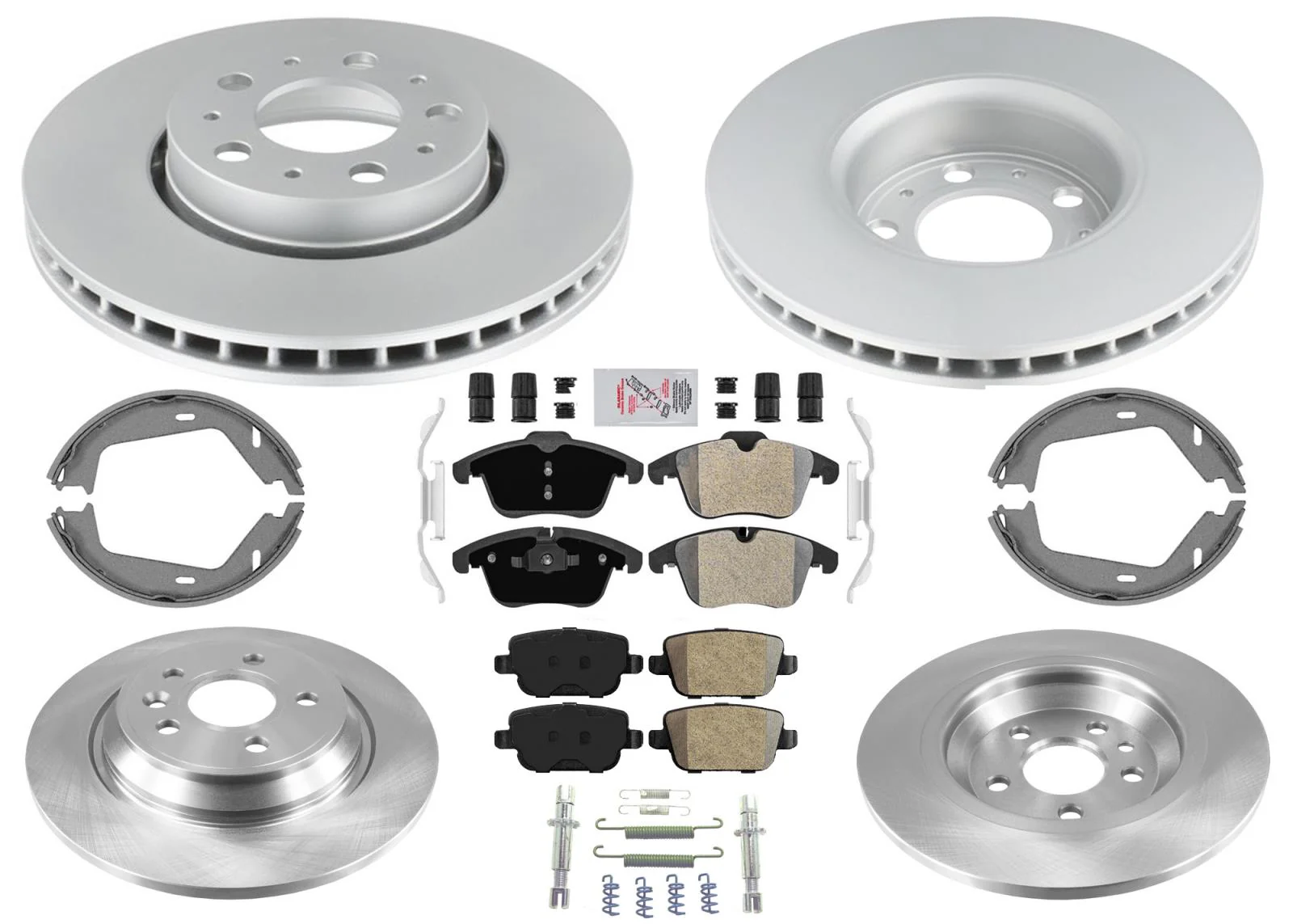 F&R Disc Brake Rotors & Brake Pads For Volvo S80 2007 2008 2009 Front Wheel Drv