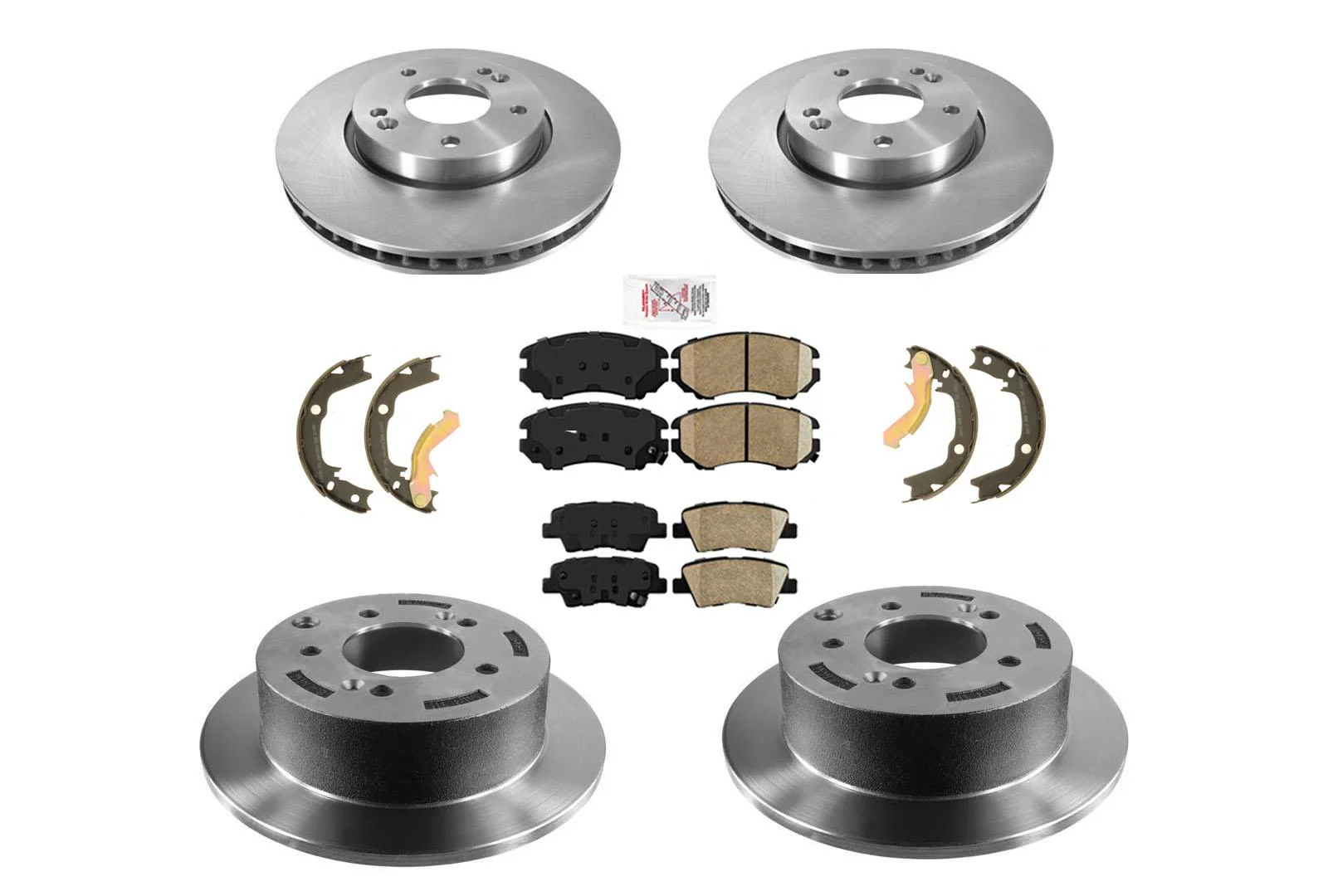 Coated F&R Disc Brake Rotors Ceramic Pads For Kia Soul 2.0L 7Pc 2010-2011