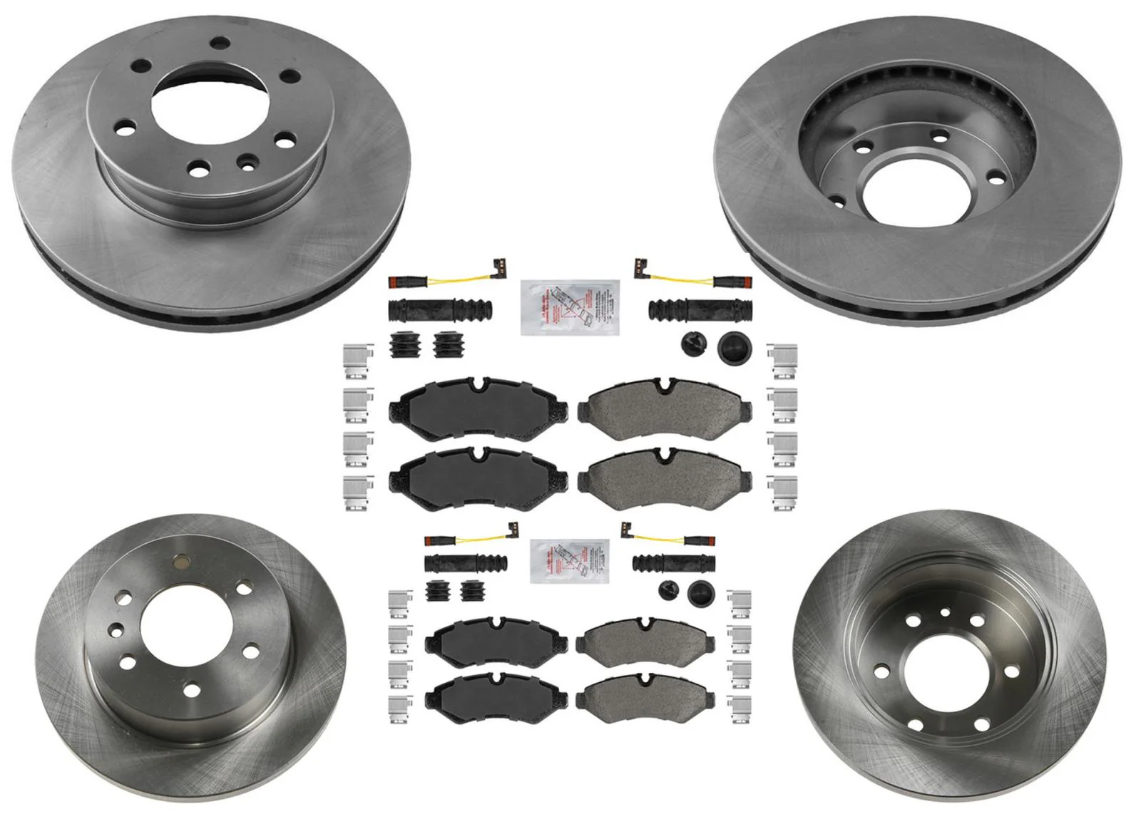 F&R Disc Brake Rotors for Mercedes Benz Sprinter 2500 19-24 w Electric Parking
