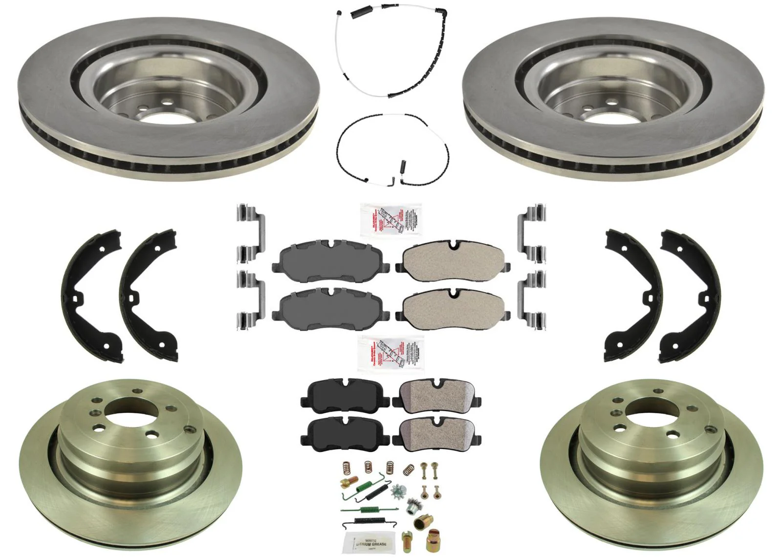 F&R Disc Brake Rotors Pads Hardware For 06-09 Land Rover Ranger Rover 4.4 HSE