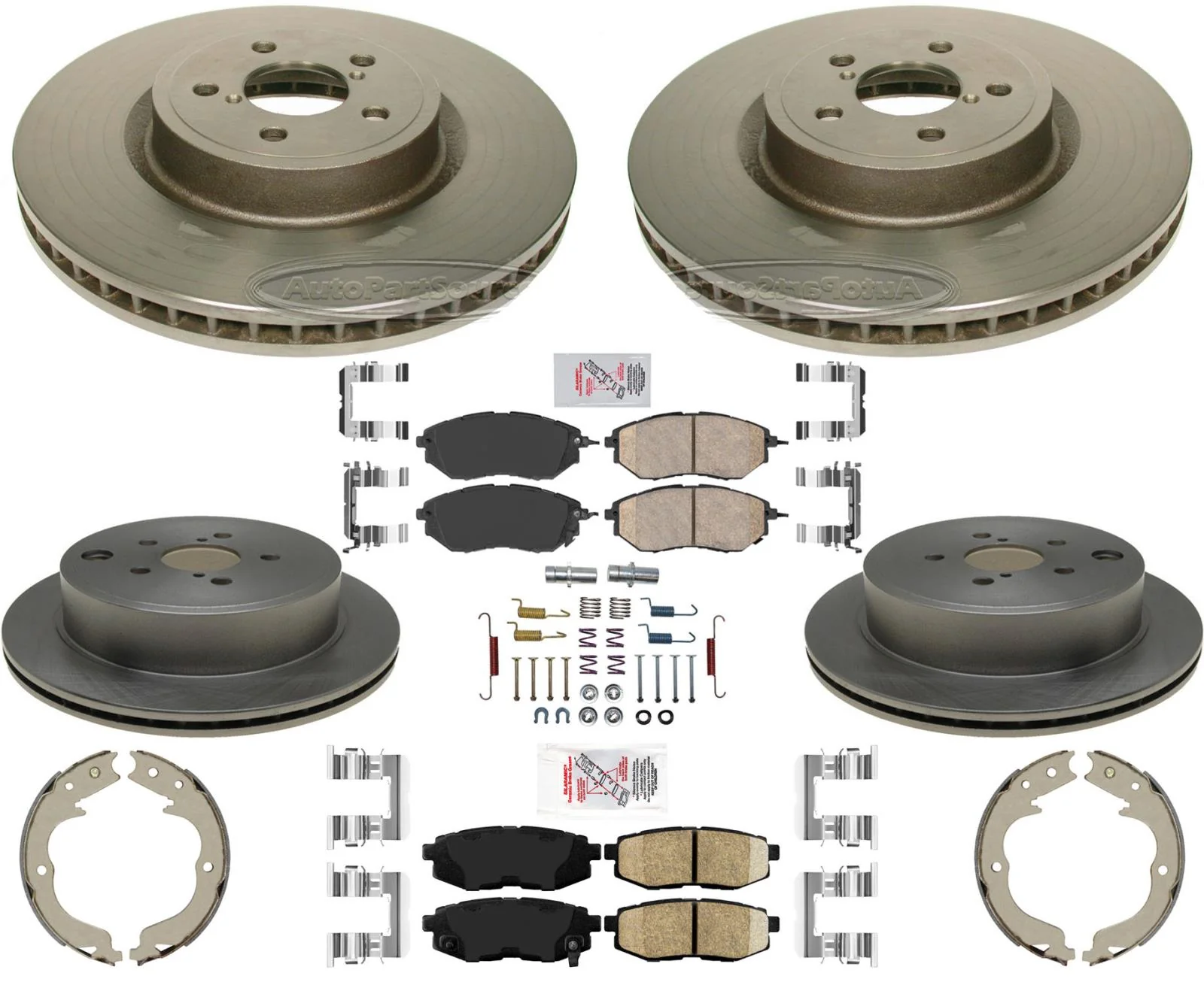 F&R High Performance Carbon Disc Brake Rotors Pads For Subaru Legacy 3.6R 10-12