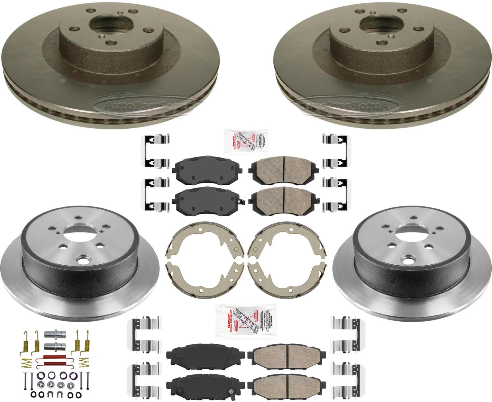 F&R High Performance Carbon Disc Brake Rotors Pads for Subaru Outback 2010-2012