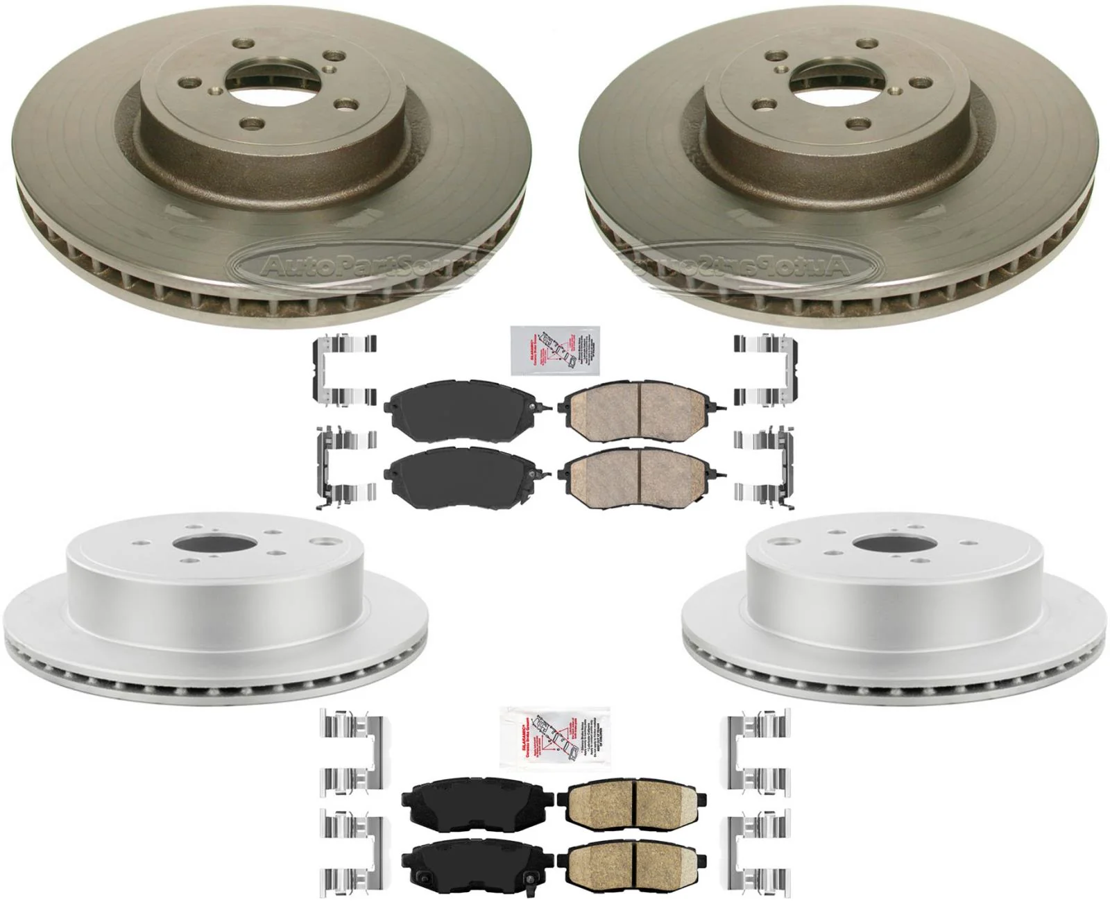 F&R High Performance Carbon Disc Brake Rotors Pads For Subaru Outback 2010-2014