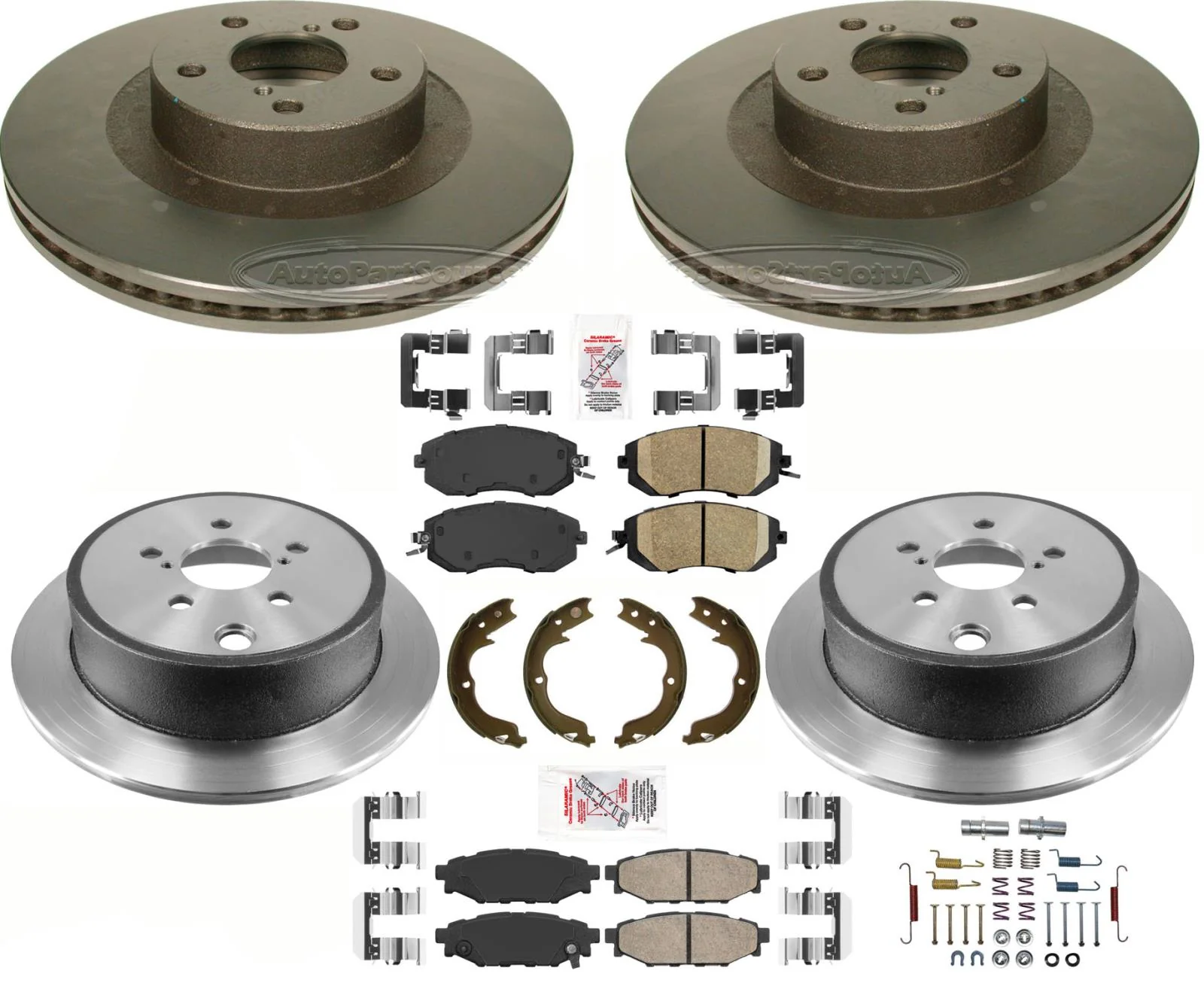 F&R High Performance Carbon Disc Brake Rotors Pads for Subaru WRX 2012-2014