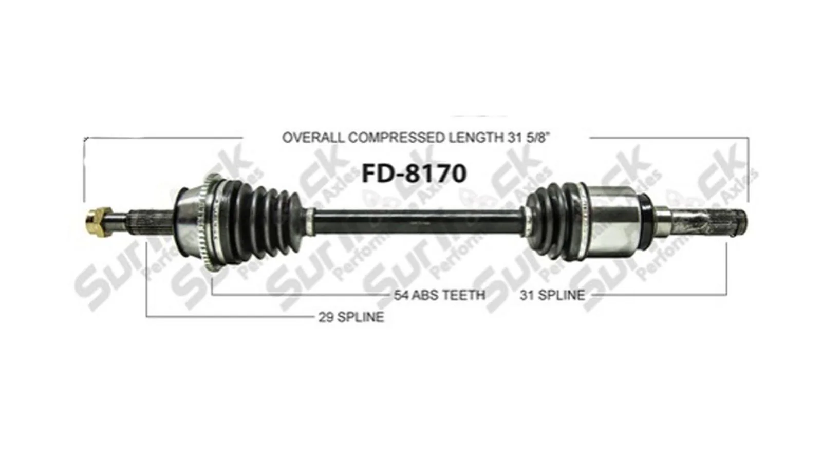 FD8170 Rear Drivers Side CV Drive Axle Call Check Info
