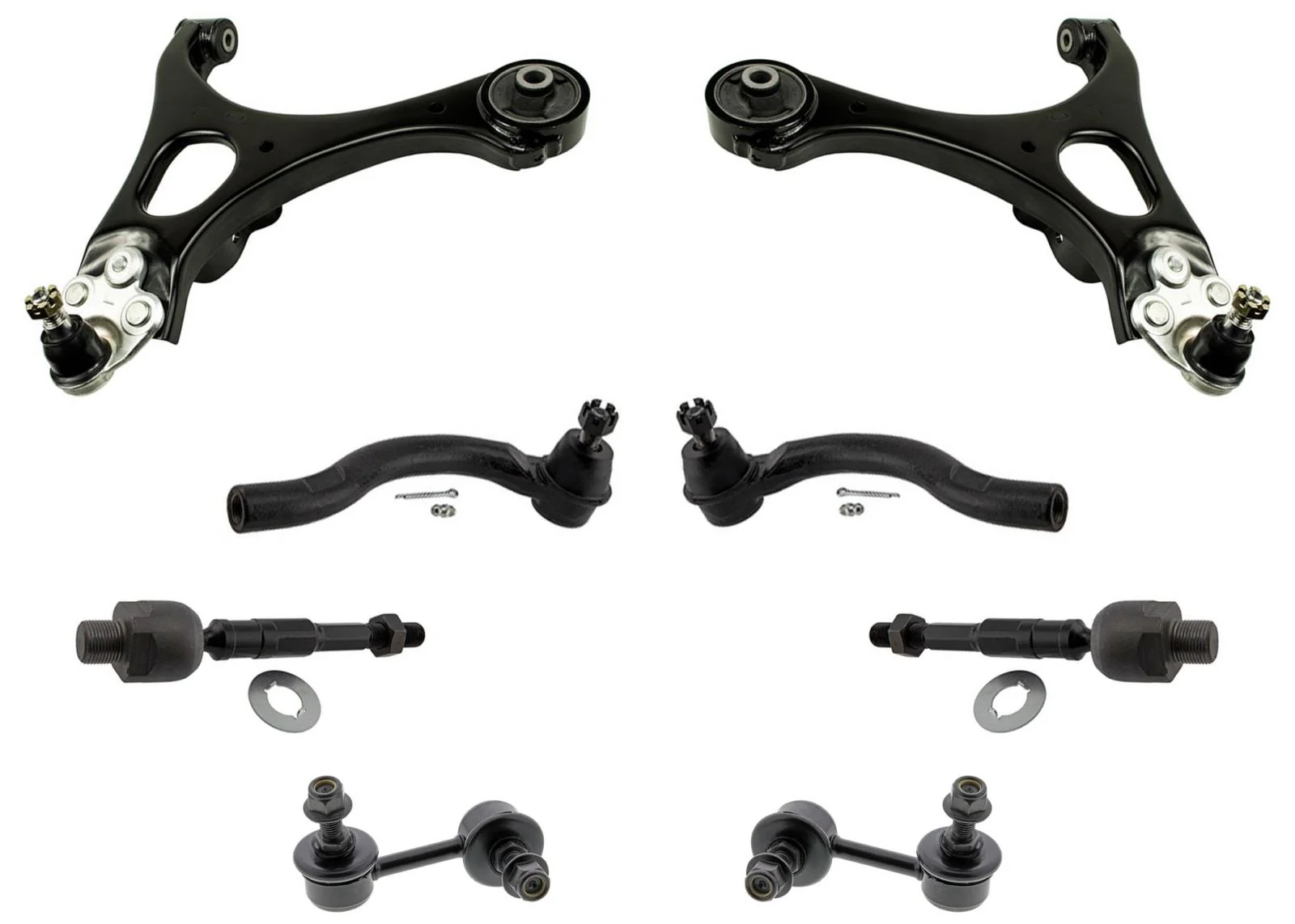 Front Lower Control Arms Ball Joints Tie Rods For Honda Civic SI 2006 2007 2011