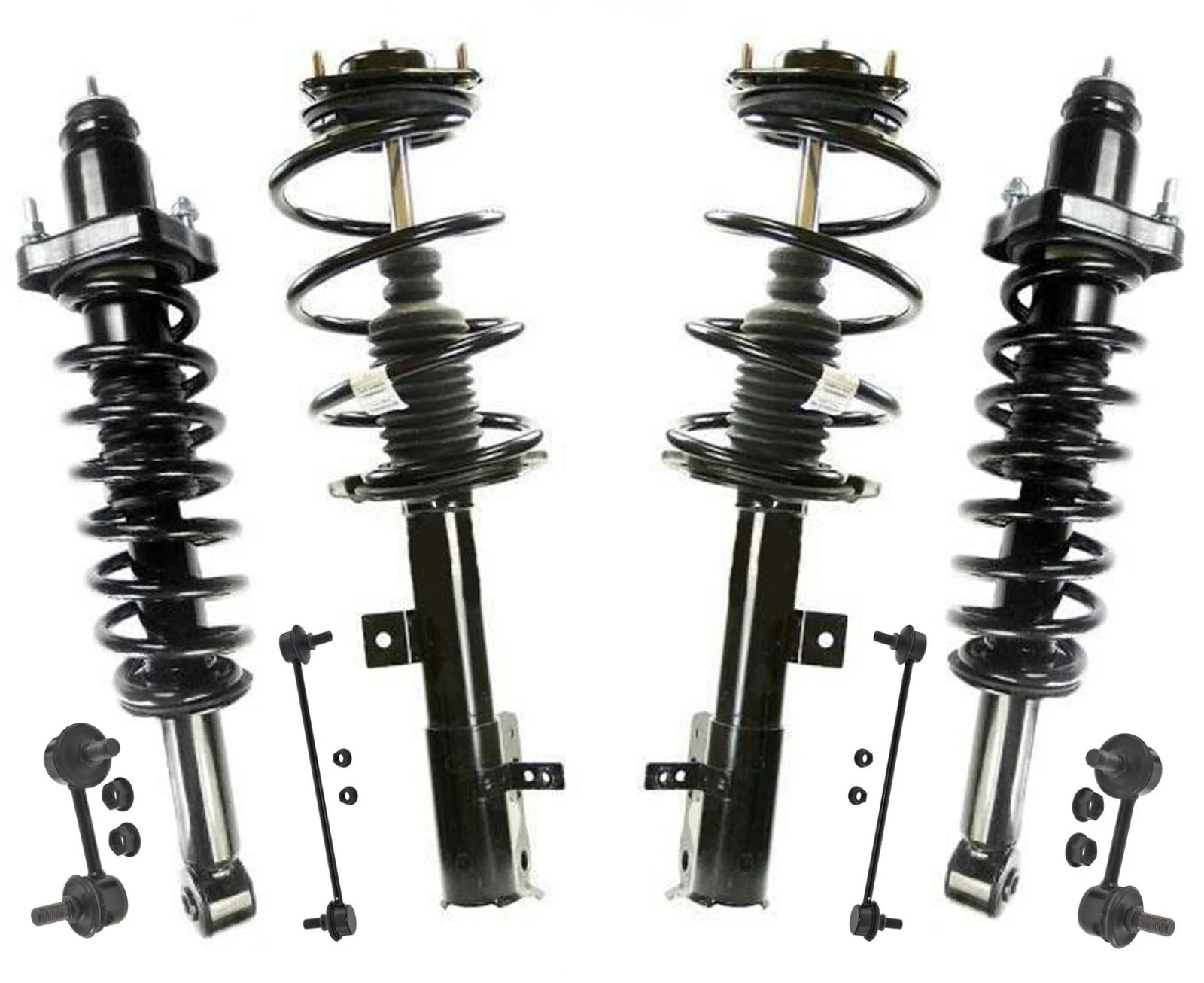 Fits 07-09 Caliber 2.0L 2.4L / No SRT4 Frt & Rr Complete Shock Spring Struts 8Pc