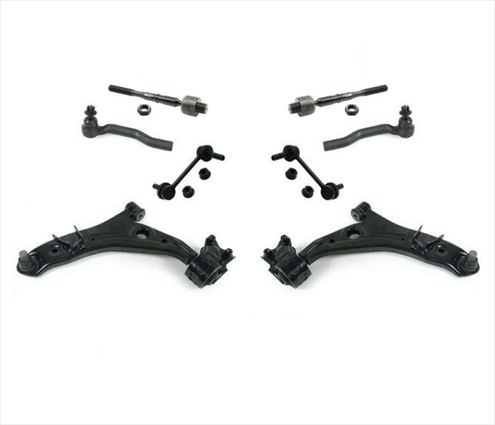 Fits 07-14 Edge 07-15 MKX Front Lower Control Arms With Ball Joints Tie 8Pc Kit