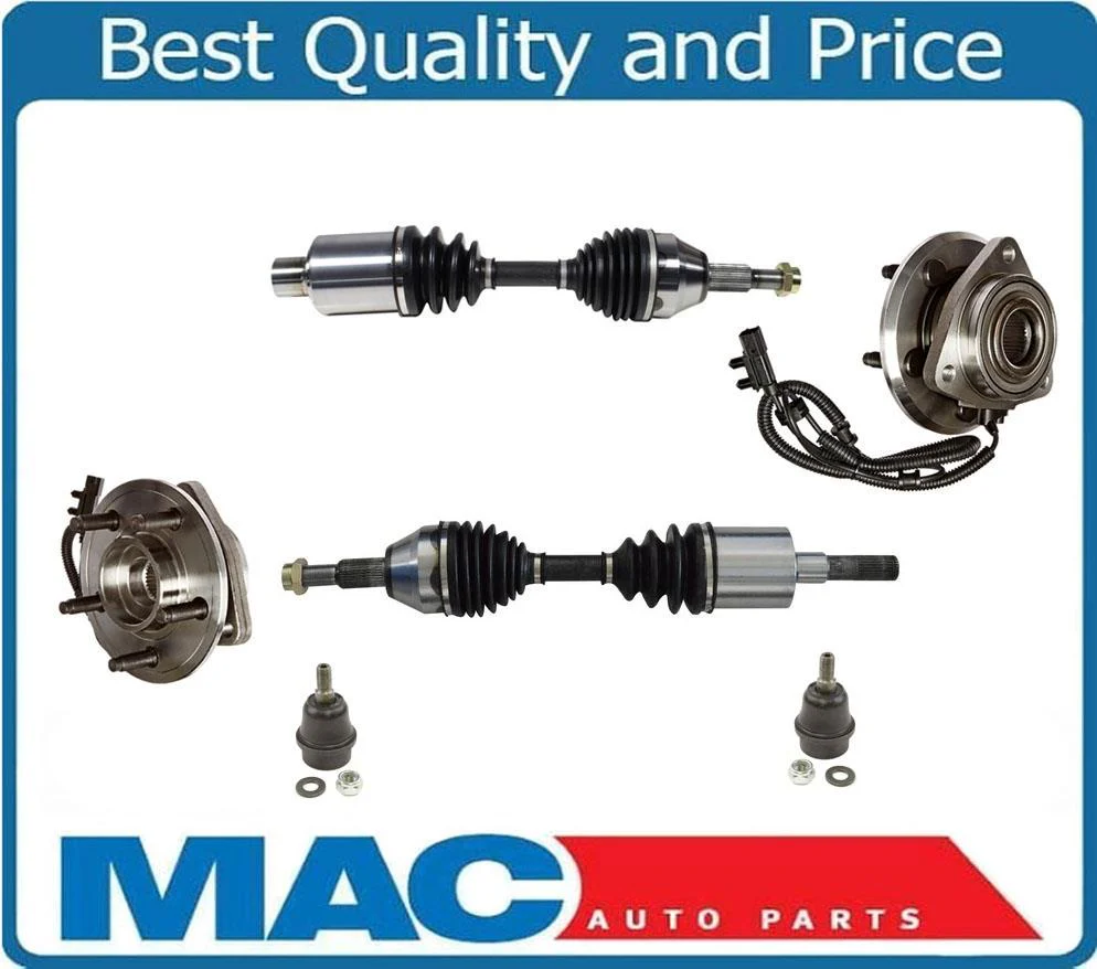 For 08-12 Jeep Liberty 3.7L Front CV Axle Wheel Hub Bearing & Lower Ball Joints