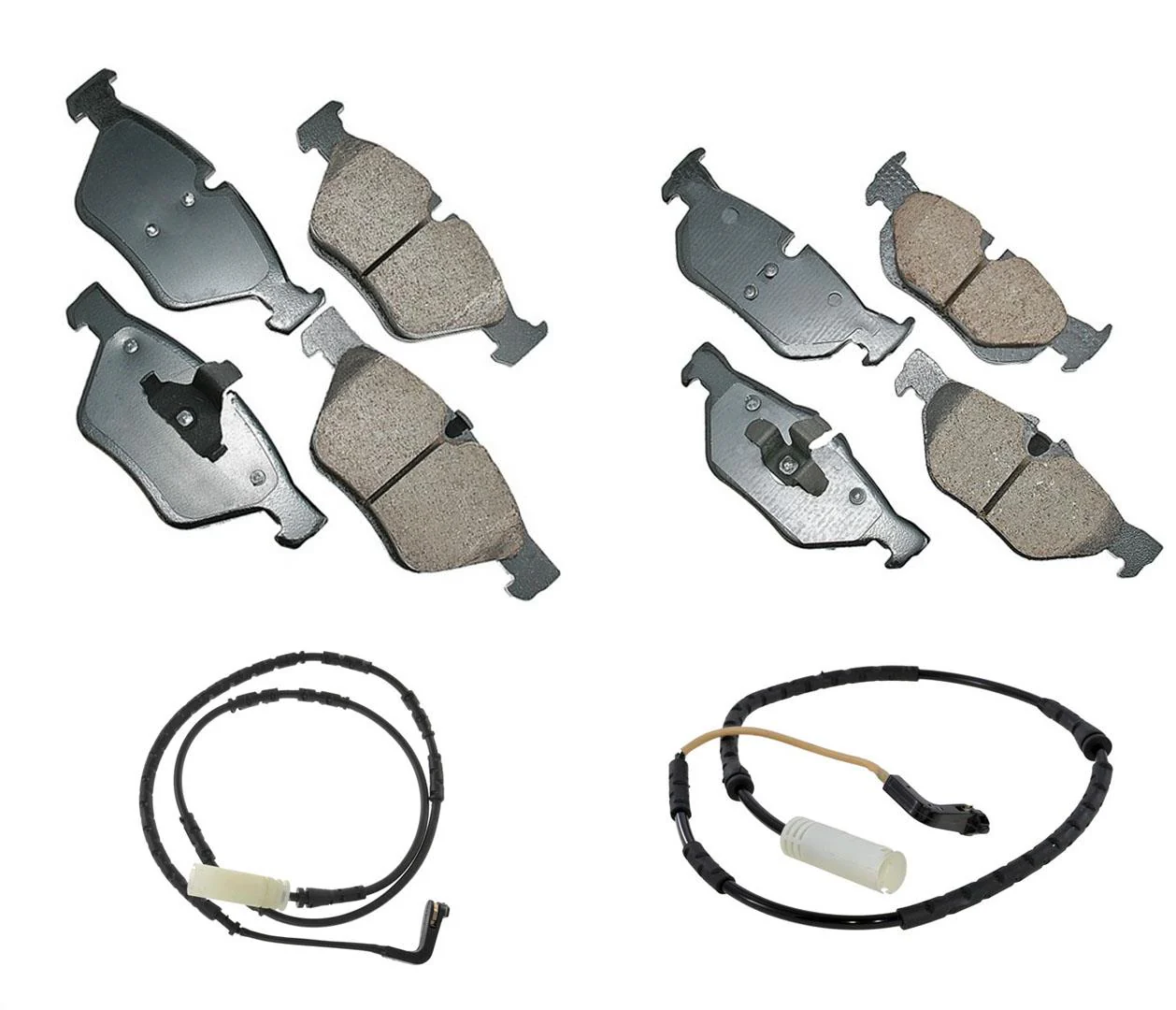 Front & Rear Ceramic Brake Pads & Brake Pads Wear Sensors For BMW 325Xi 2006