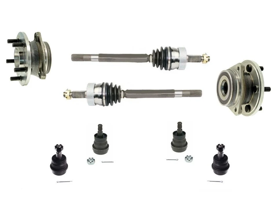 Fits 91-98 Cherokee 4 Wheel Drive CV Drive Axle Hub & Bearings Ball Joints 8pc