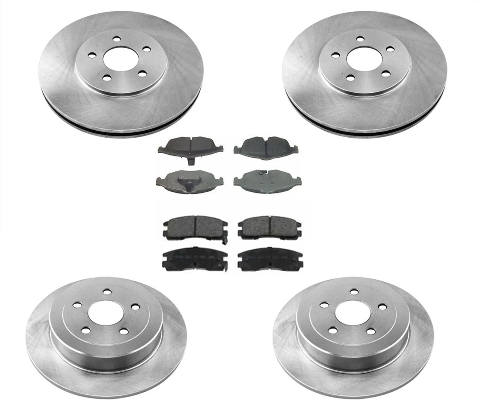 For 2001-2005 Dodge Stratus 4 Door Front & Rear Disc Brake Rotors & Ceramic Pads