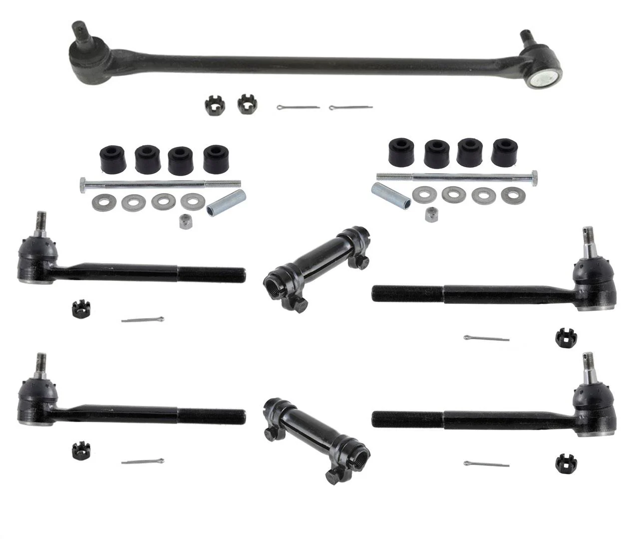 Fits GMC Safari Rear Wheel Drive 91-04 9Pc Kit Drag Link Tie Rods Sleeves Links