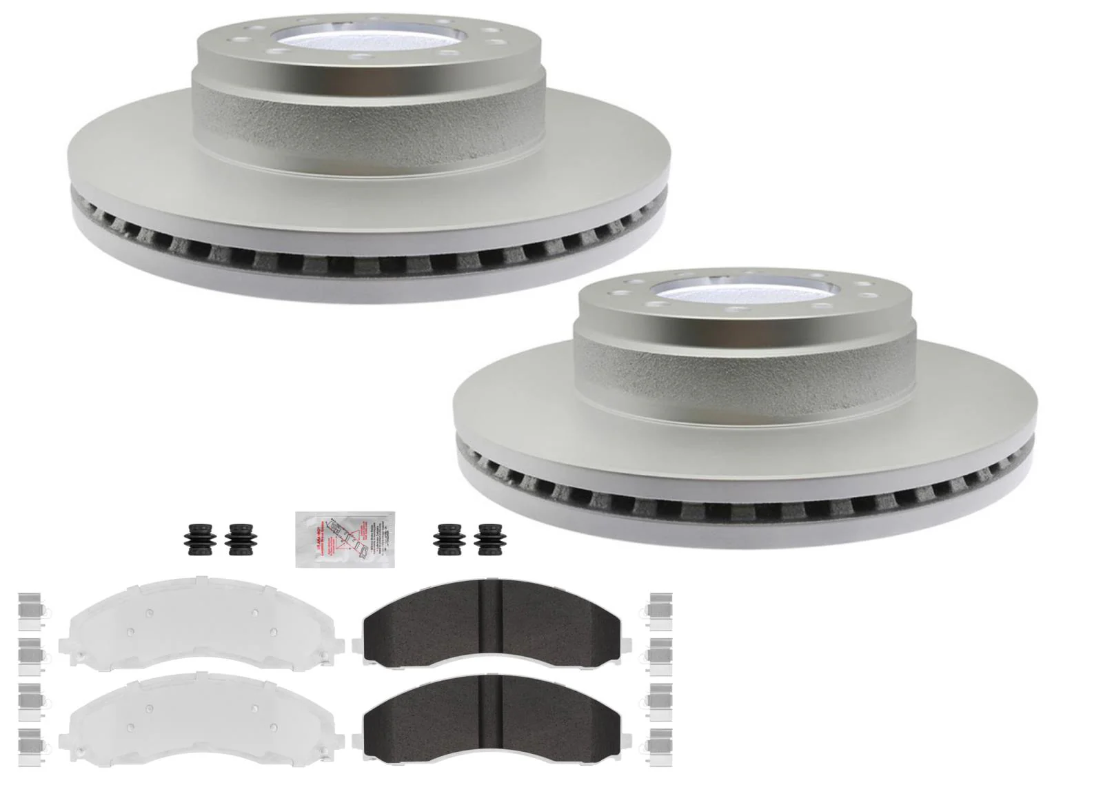 Fleet Front Galvanized Brake Pads Coated Rotors FOR Ford F450 Super Duty 17-22