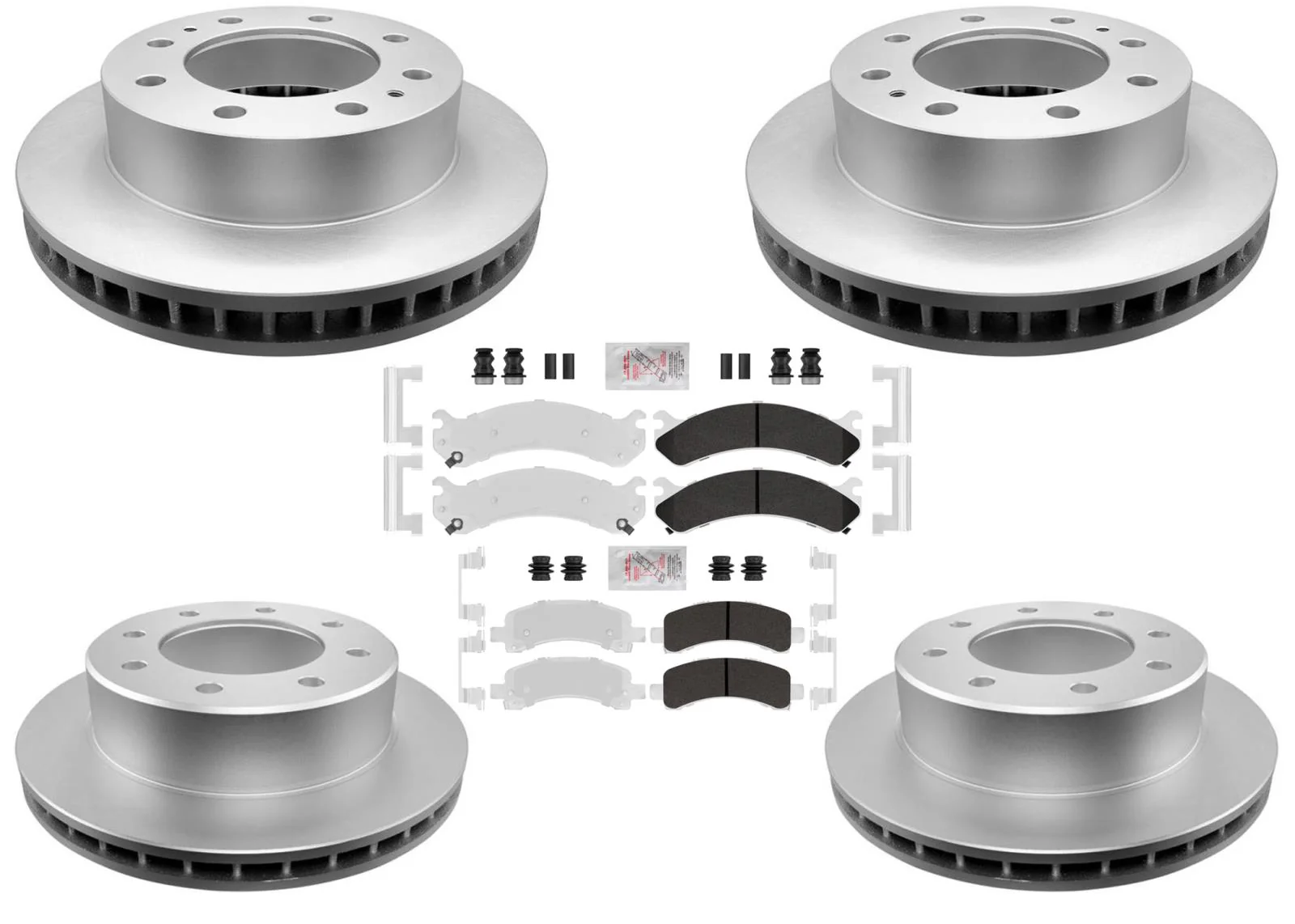 Fleet Front R Galvanized Brake Pads & Coated Rotors FOR 06-14 Savana 2500 Diesel