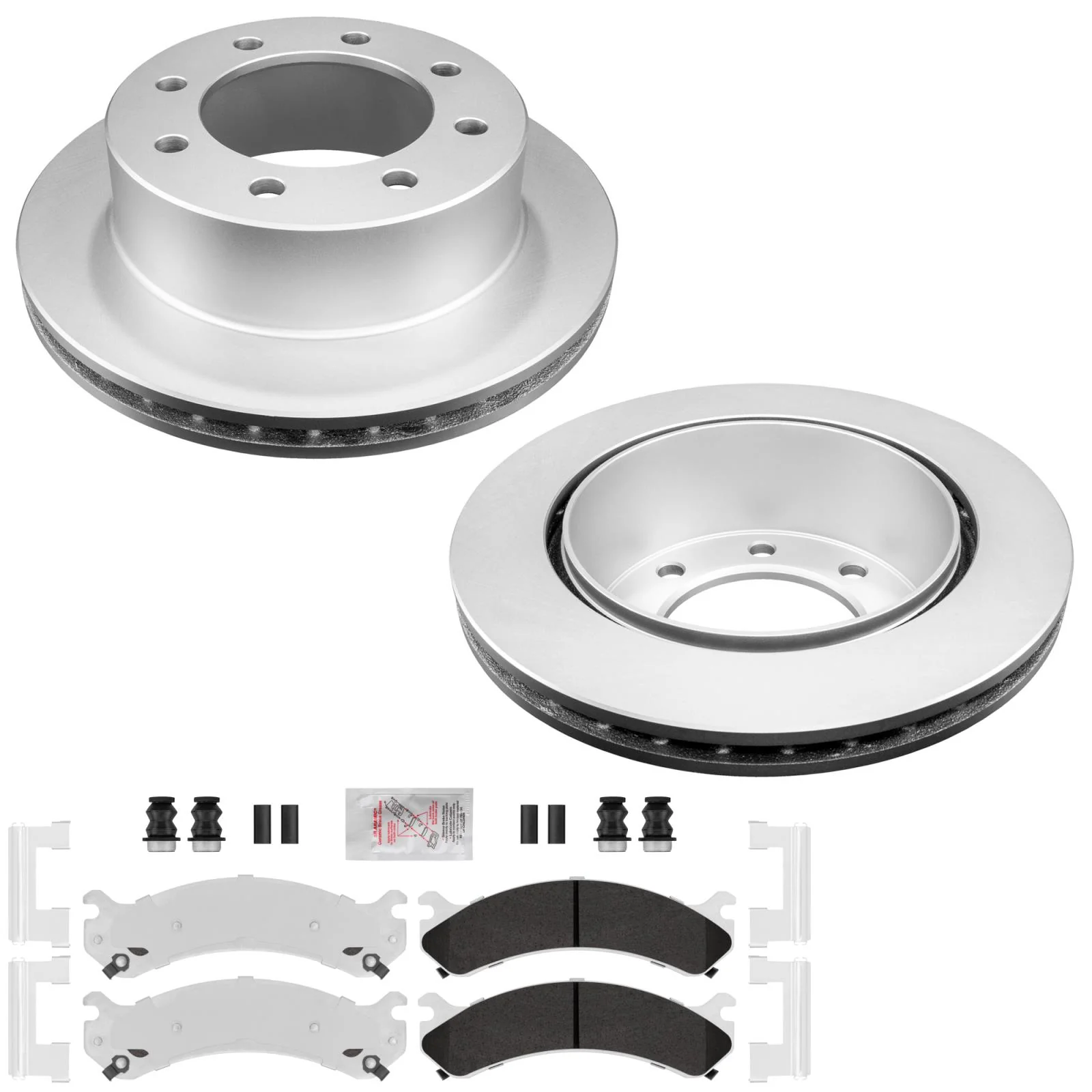Fleet Rear Galvanized Brake Pads & Coated Rotors FOR 01-09 Silverado 3500 DRW