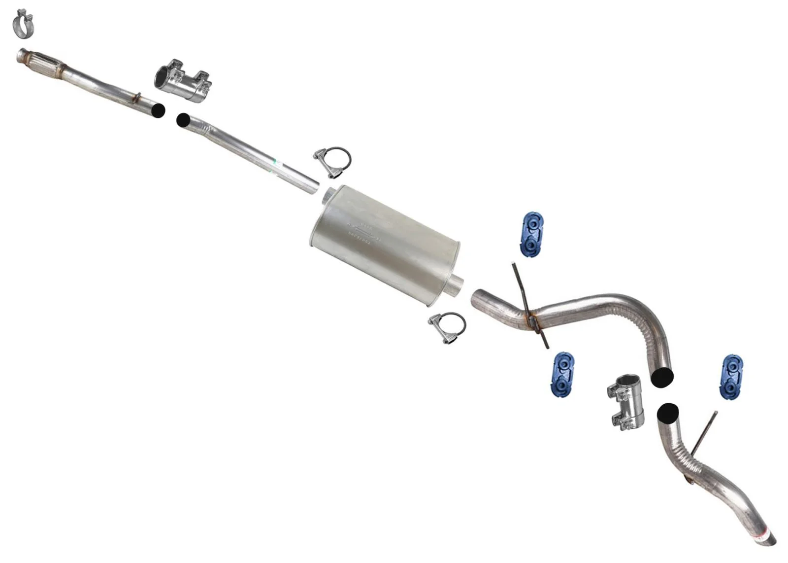Flex Pipe Muffler Tail Pipe Exhaust for Silverado 2019-2023 157.0" Wheelbase 5.3