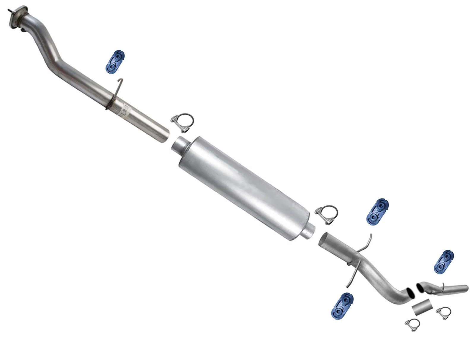 Flex Pipes Muffler Tail Pipe For Sierra 2500HD 6.0L 2011-17 W/ 158.1" Wheelbase
