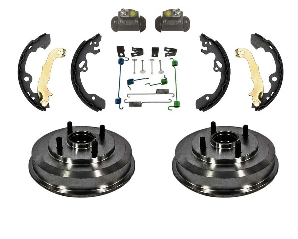 For 00-08 Focus Rear Drum Wheel Bearing Brake Shoe Springs & Wheel Cylinders Kit
