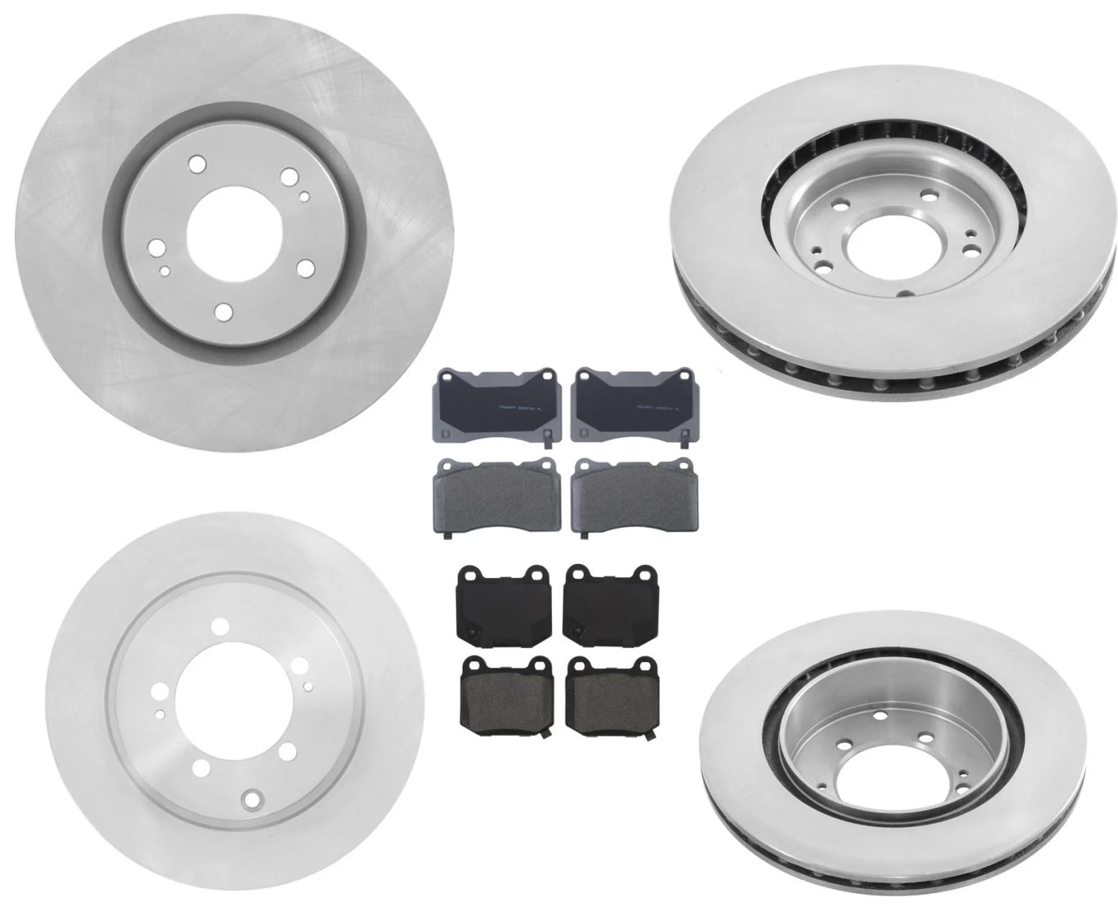 For 03-06 Mitsubishi Lancer Evolution 2.0L Turbo Brake Rotors Ceramic Pads 6pc