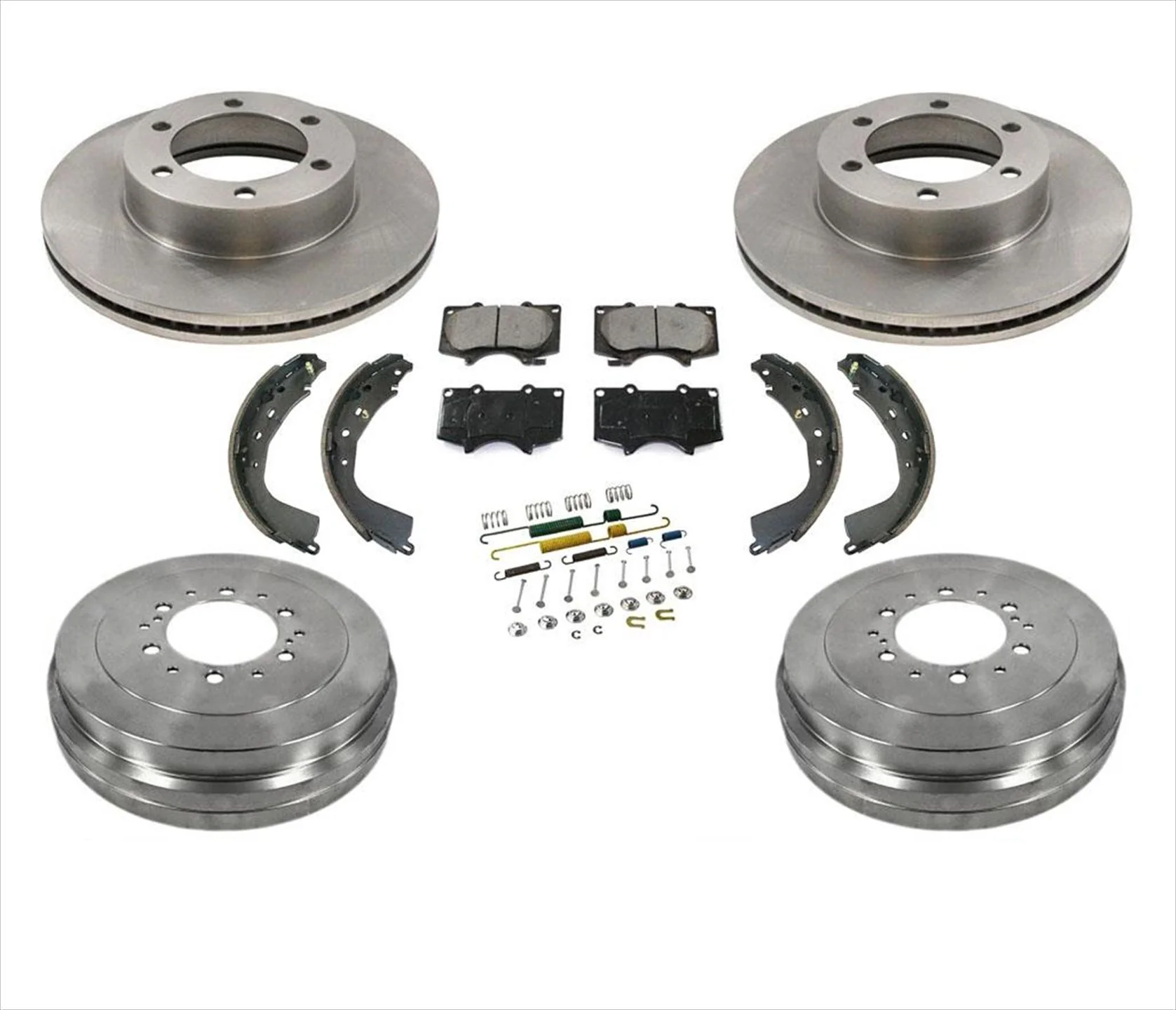 Front Brake Rotors & Ceramic Pads Rear Drums Shoes Springs For 2004-2006 Tundra