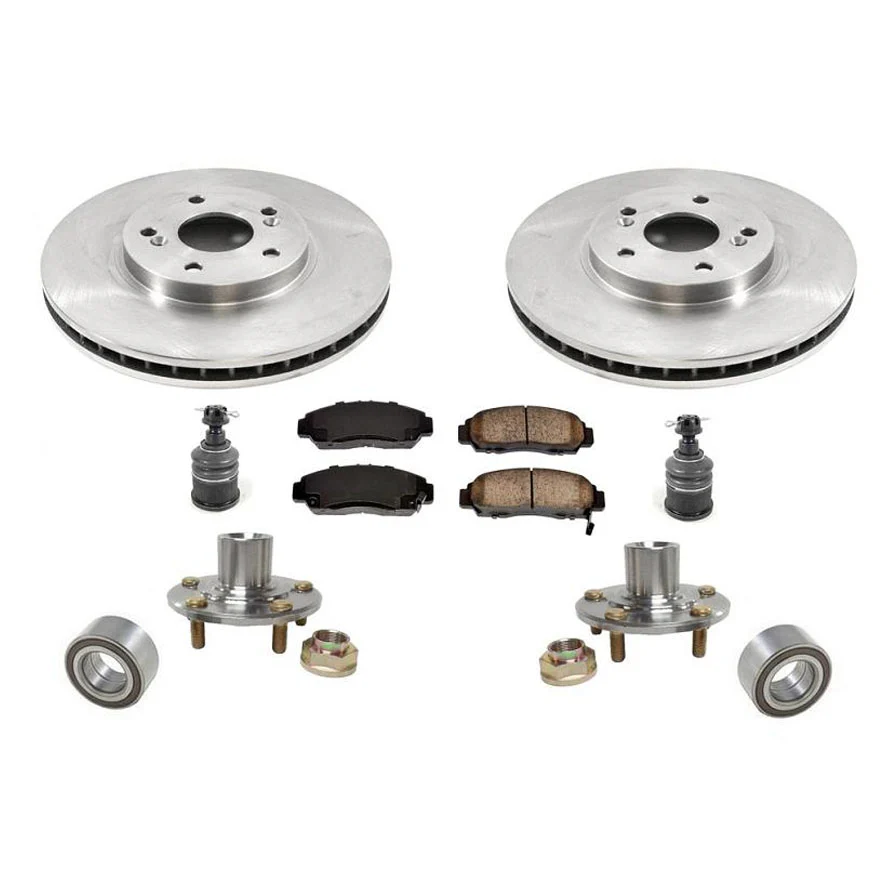 04-08 for Acura TSX Front Brake Rotors Pads Hub & Bearing Kits Ball Joints 7pc
