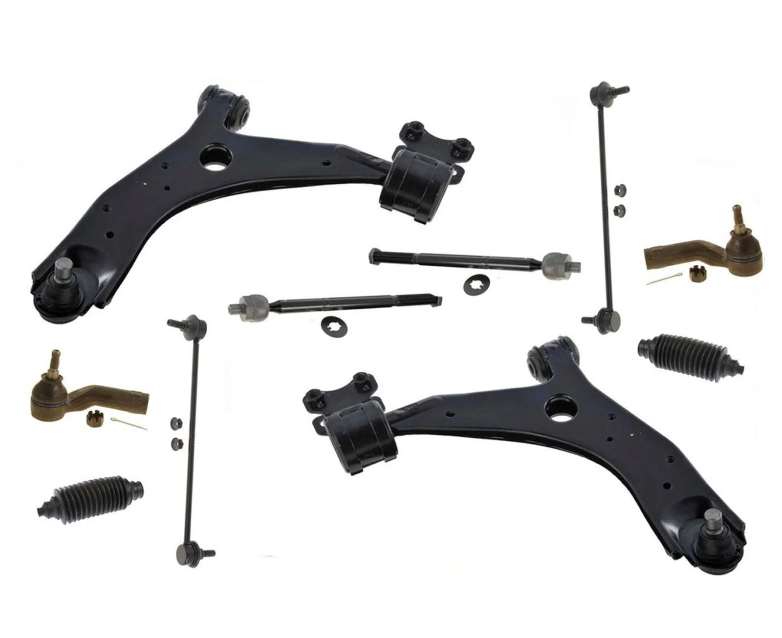 For 04-09 Mazda 3 Front Control Arms Bushings and Ball Jt Sway Bar Tie Rods 10pc
