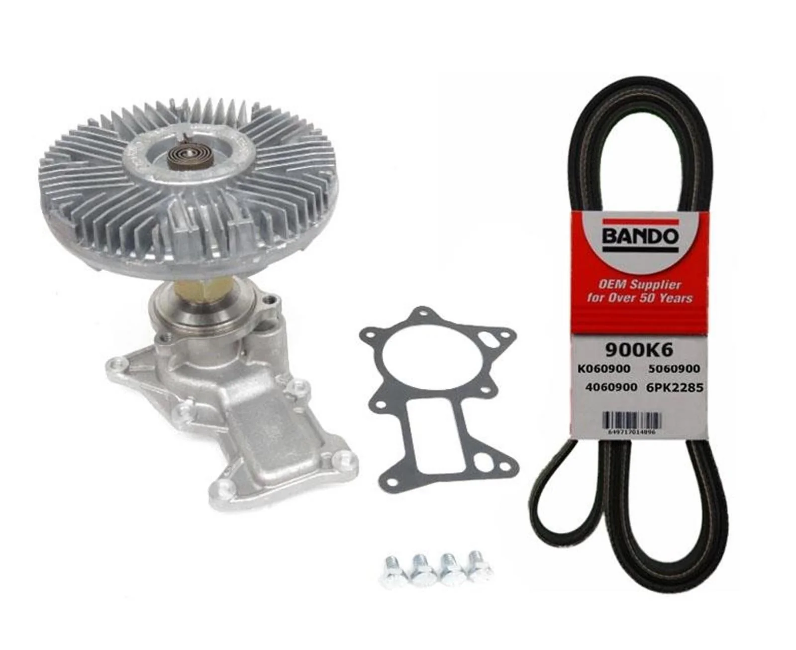 For 07-11 Wrangler With A/C  Tested Water Pump & Fan Clutch & Belt