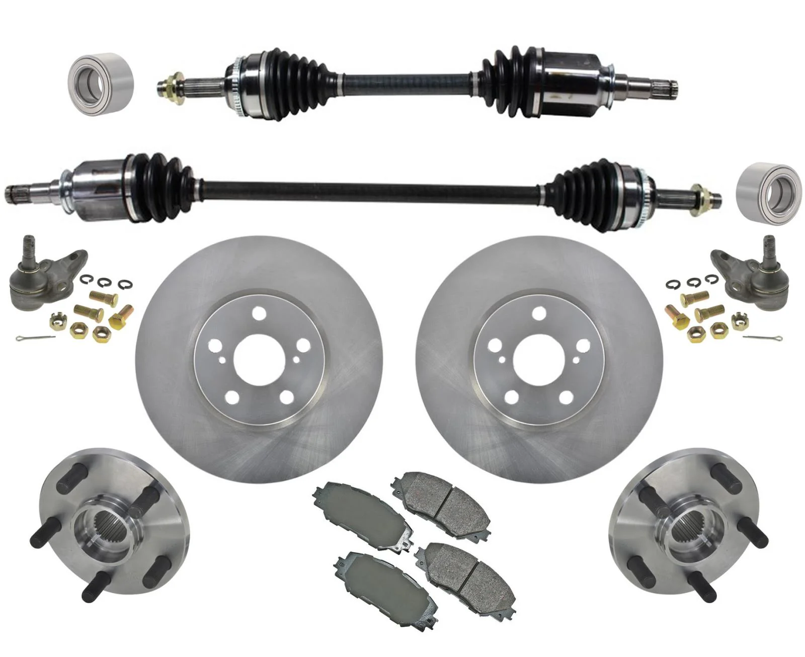 For 09-13 Toyota Corolla 1.8L Axle CV Drive Shafts Hub Bearing Ball Jnt 9pc