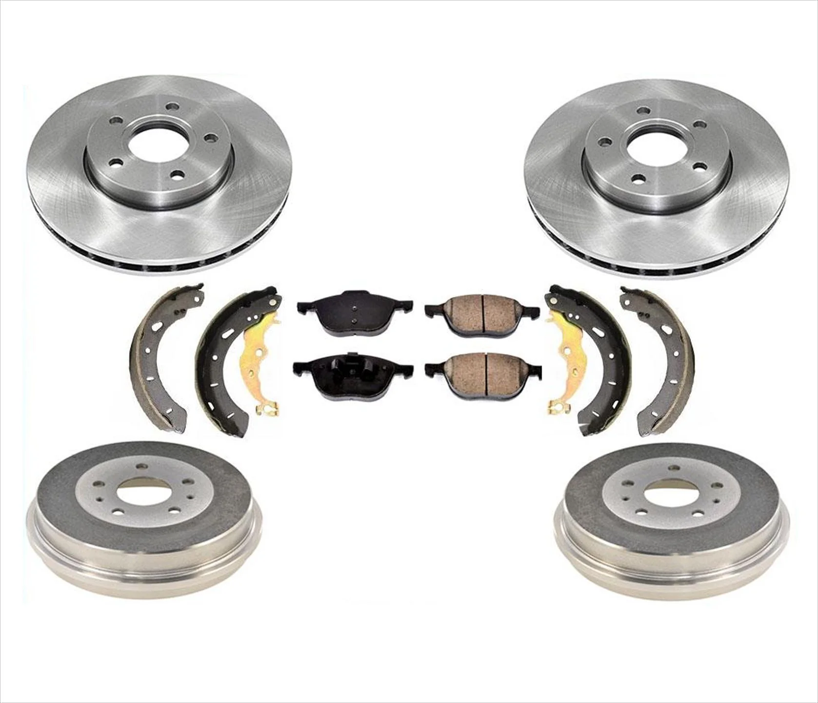 For 2012-18 Focus S SE Front Disc Brake Rotors & Rear Drums Kit 6pc ( No Turbo )