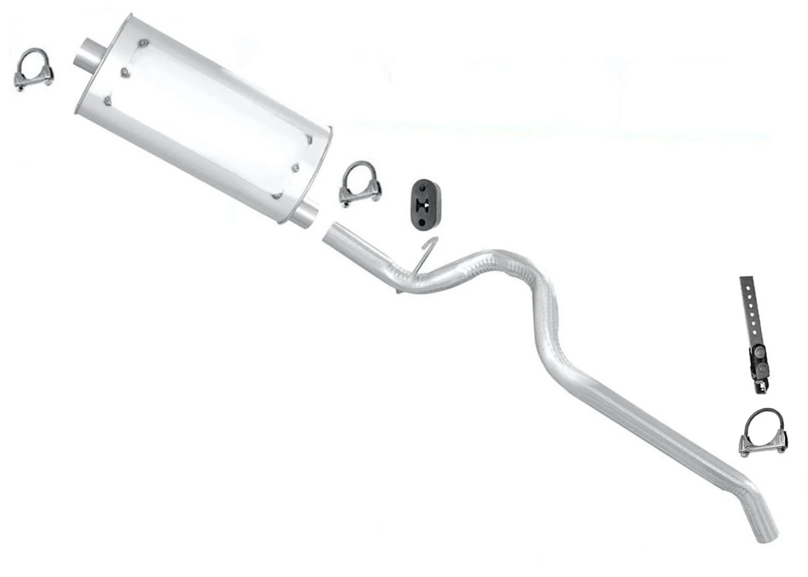 Muffler Tail Pipe Exhaust System for Jeep Cherokee 1996 1997 98 1999 2.5L 4.0L
