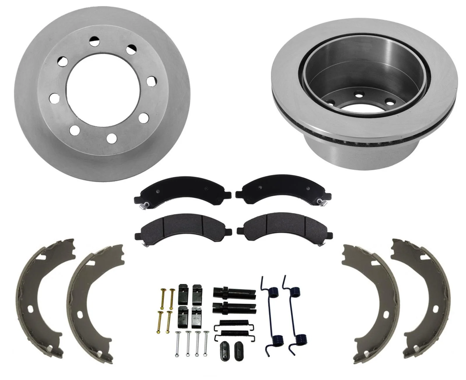 For 2001-2010 GMC Silverado 3500 Dual Rear Wheels Rear Disc Brake Rotor & Pad Kt