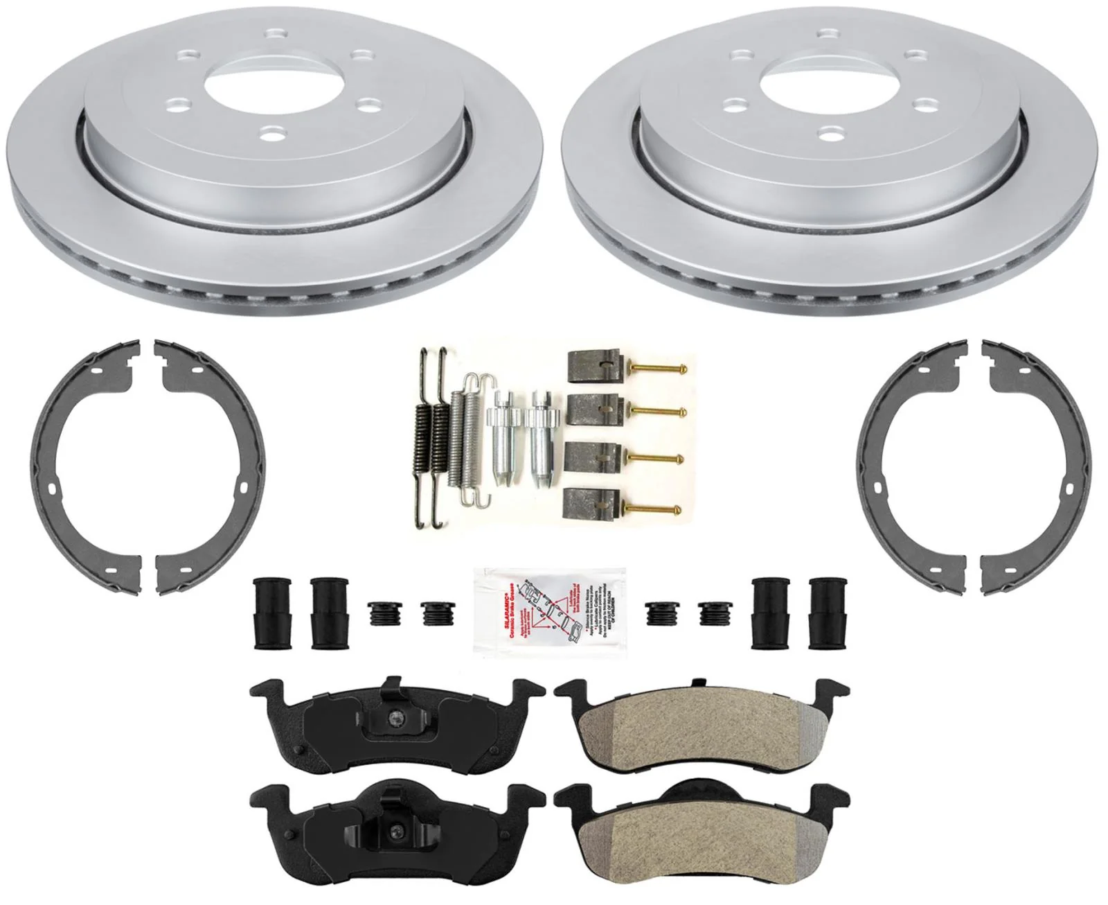 For 2007-17 Ford Expedition Improved Performance Coated Brake Rotors Brake Pads