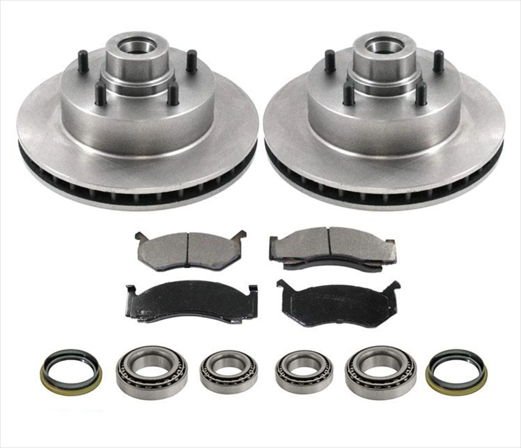 For 1985-1997 B1500 Vans W/ Rear ABS Braking System Brake Rotors Pads Bearings