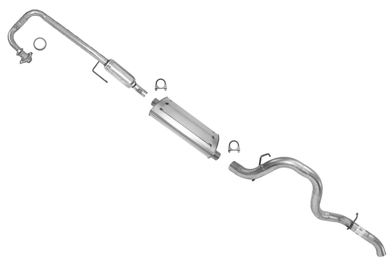Converter Muffler Exhaust System for 4.0L Federal Emissions Jeep Wrangler 97-99