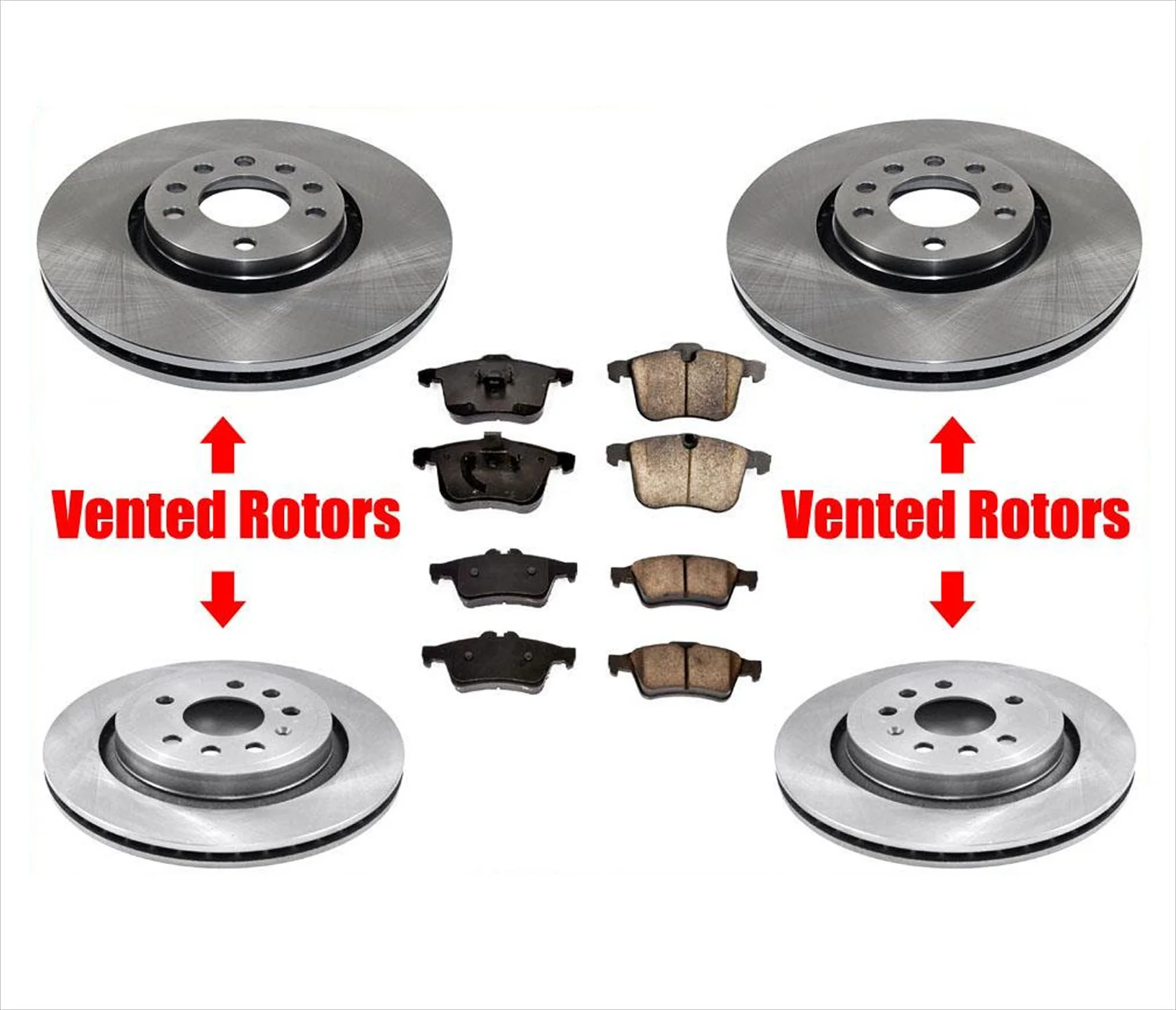 Front 302MM Rear Disc Brake Rotors For Saab 9-3 Aero With 314MM 2006-2011