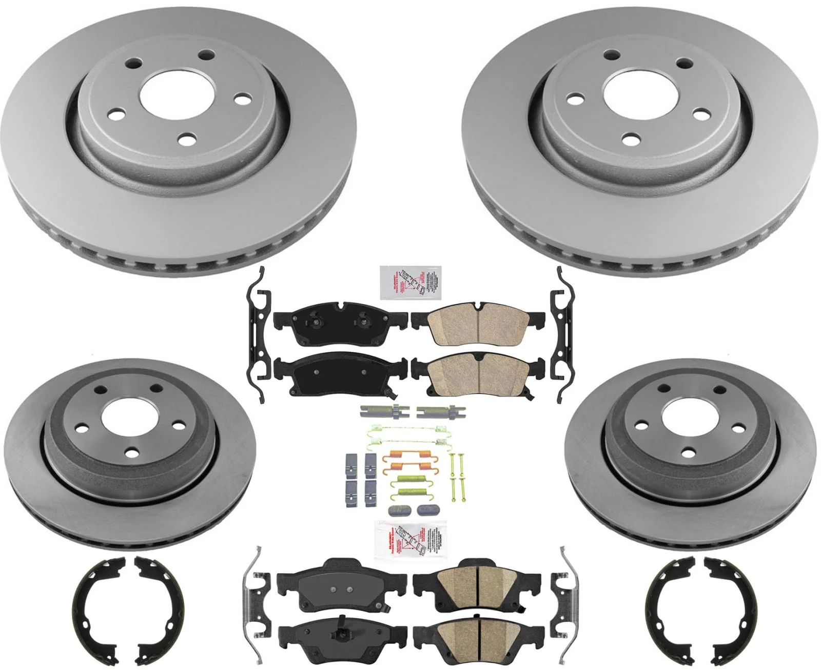 For Jeep GRAND CHEROKEE 2017-2021 Larger 350MM Disc Brake Rotors & Brake Pads