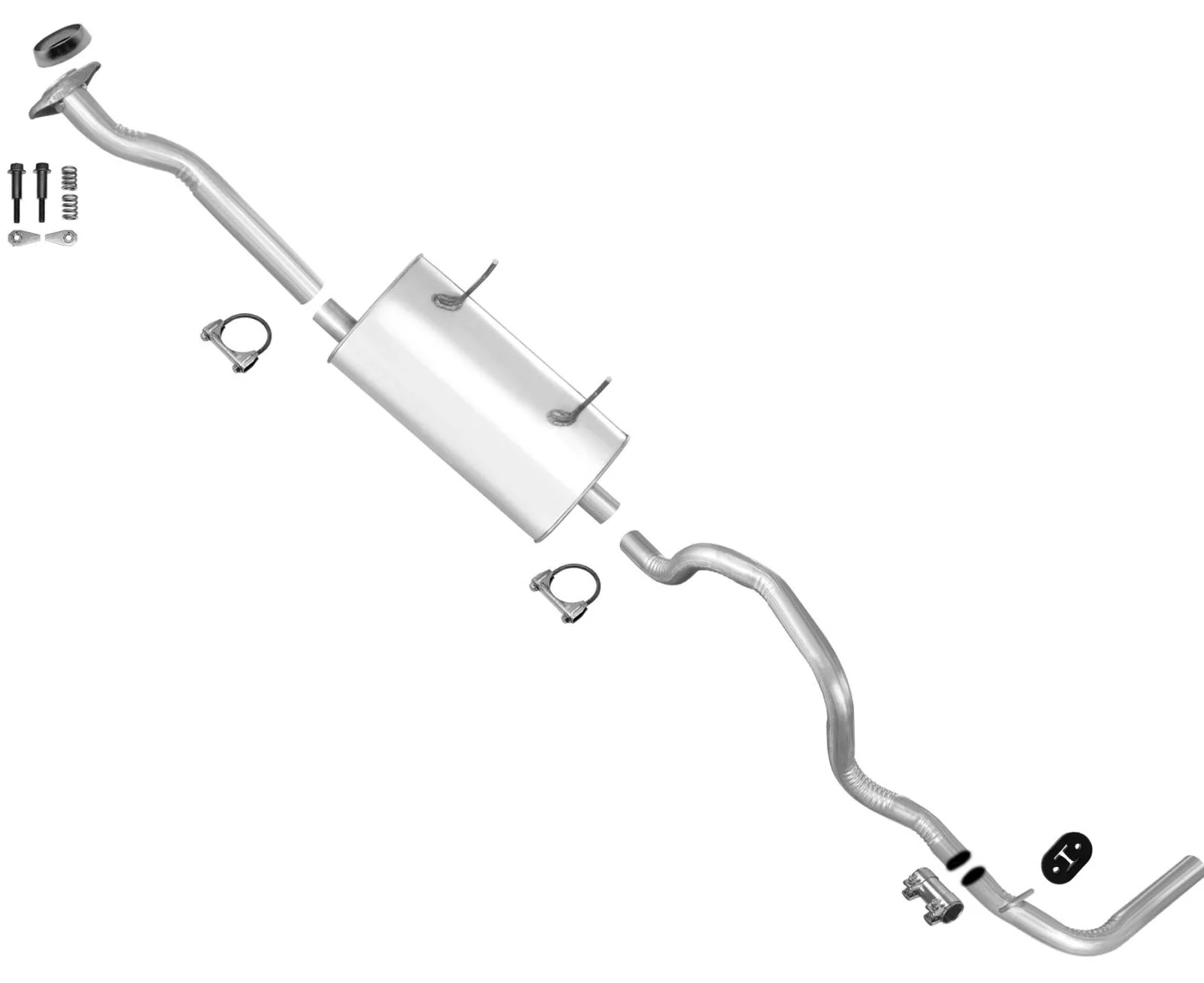 Muffler Tail Pipe Exhaust System for Ford Ranger 1995 1997 with 108" Wheelbase