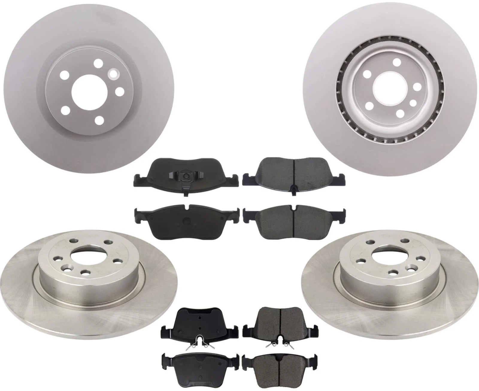 For Range Rover Evoque 2016-2019 F&R Disc Brake Rotors & Ceramic Brake Pads