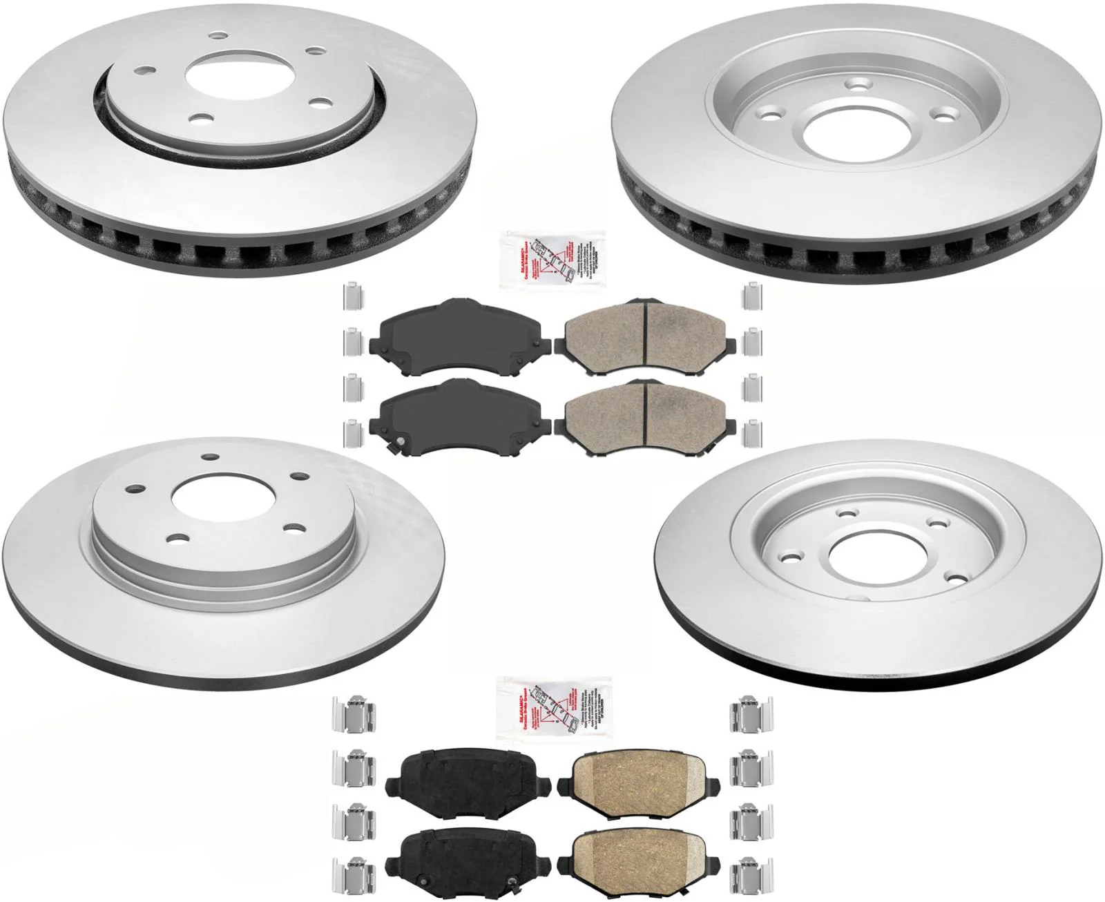 For Town & Country 2014-2016 F&R Brake 302MM GEO Coated Rotors & Ceramic Pads