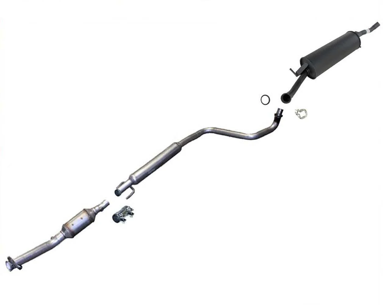 For Toyota Echo 00-05 Sedan Catalytic Converter With Rear Muffler Pipe Exhaust
